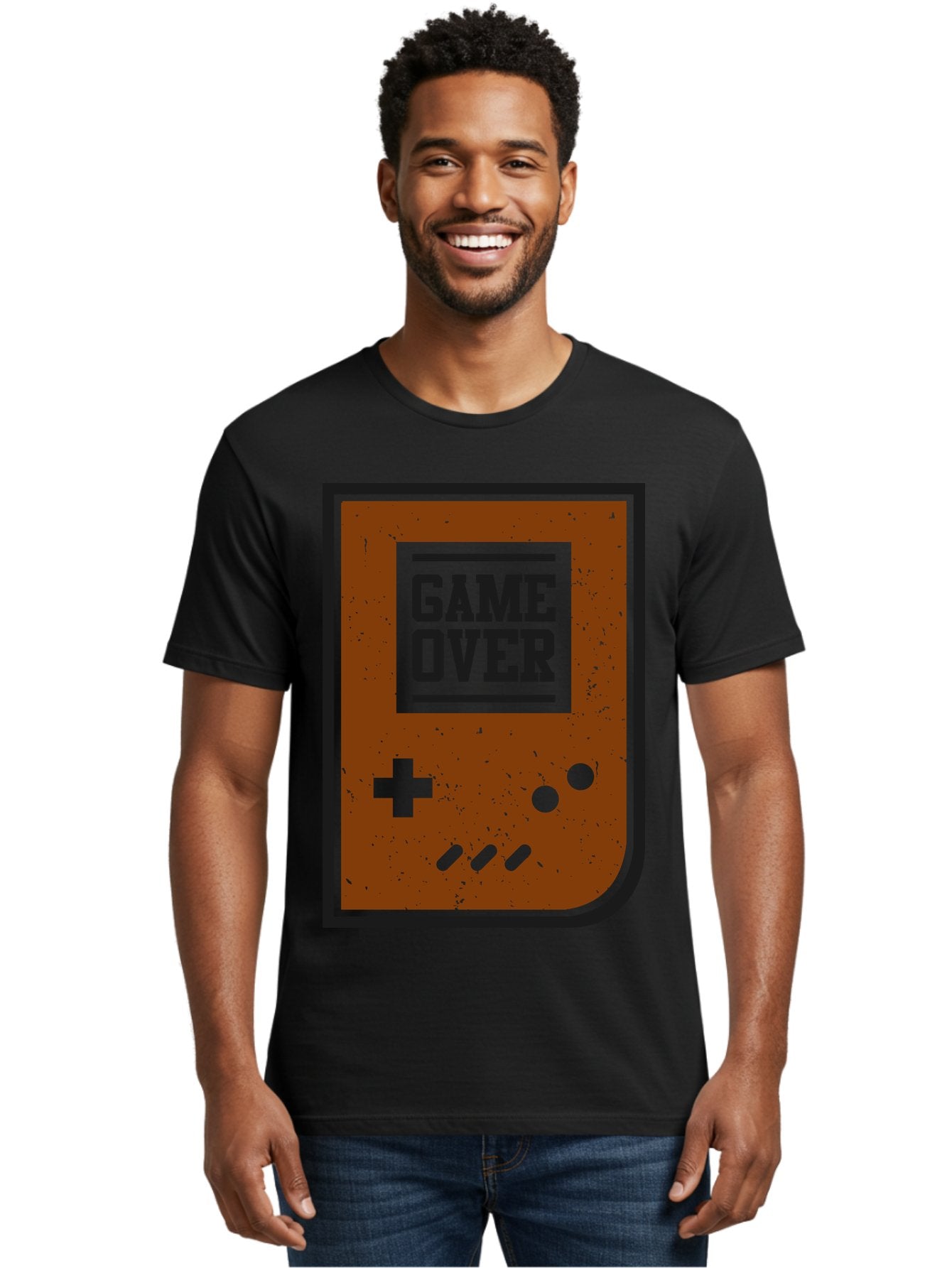 Game-Over Men'S Graphic Tee, 100% Cotton, Comfortable Casual Summer Wear, Machine Washable, Game Over Screen, Retro Video Game, Nostalgic Gaming, Classic Arcade, Pixel Art, Game Over Text, Old School Gaming, Vintage Console -  Aaa632 21