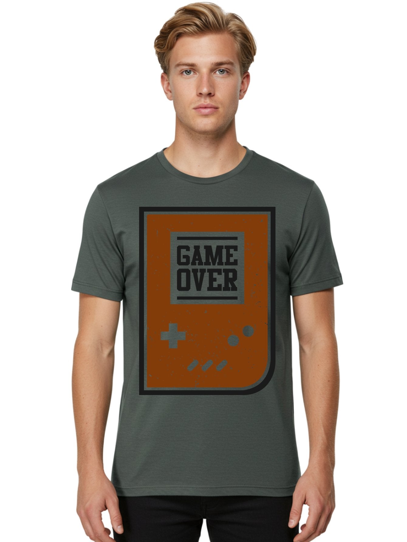 Game-Over Men'S Graphic Tee, 100% Cotton, Comfortable Casual Summer Wear, Machine Washable, Game Over Screen, Retro Video Game, Nostalgic Gaming, Classic Arcade, Pixel Art, Game Over Text, Old School Gaming, Vintage Console -  Aaa632 17