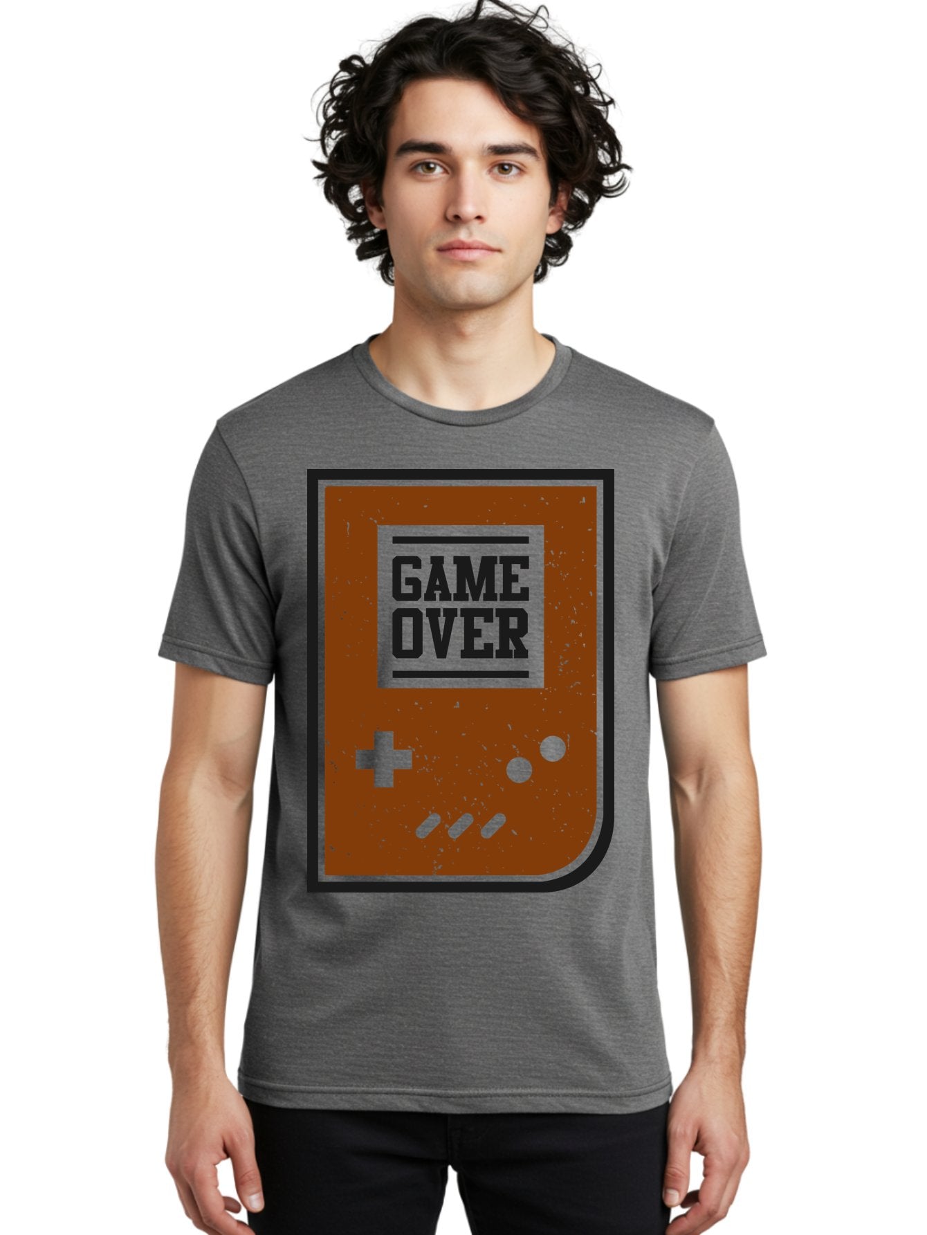 Game-Over Men'S Graphic Tee, 100% Cotton, Comfortable Casual Summer Wear, Machine Washable, Game Over Screen, Retro Video Game, Nostalgic Gaming, Classic Arcade, Pixel Art, Game Over Text, Old School Gaming, Vintage Console -  Aaa632 23