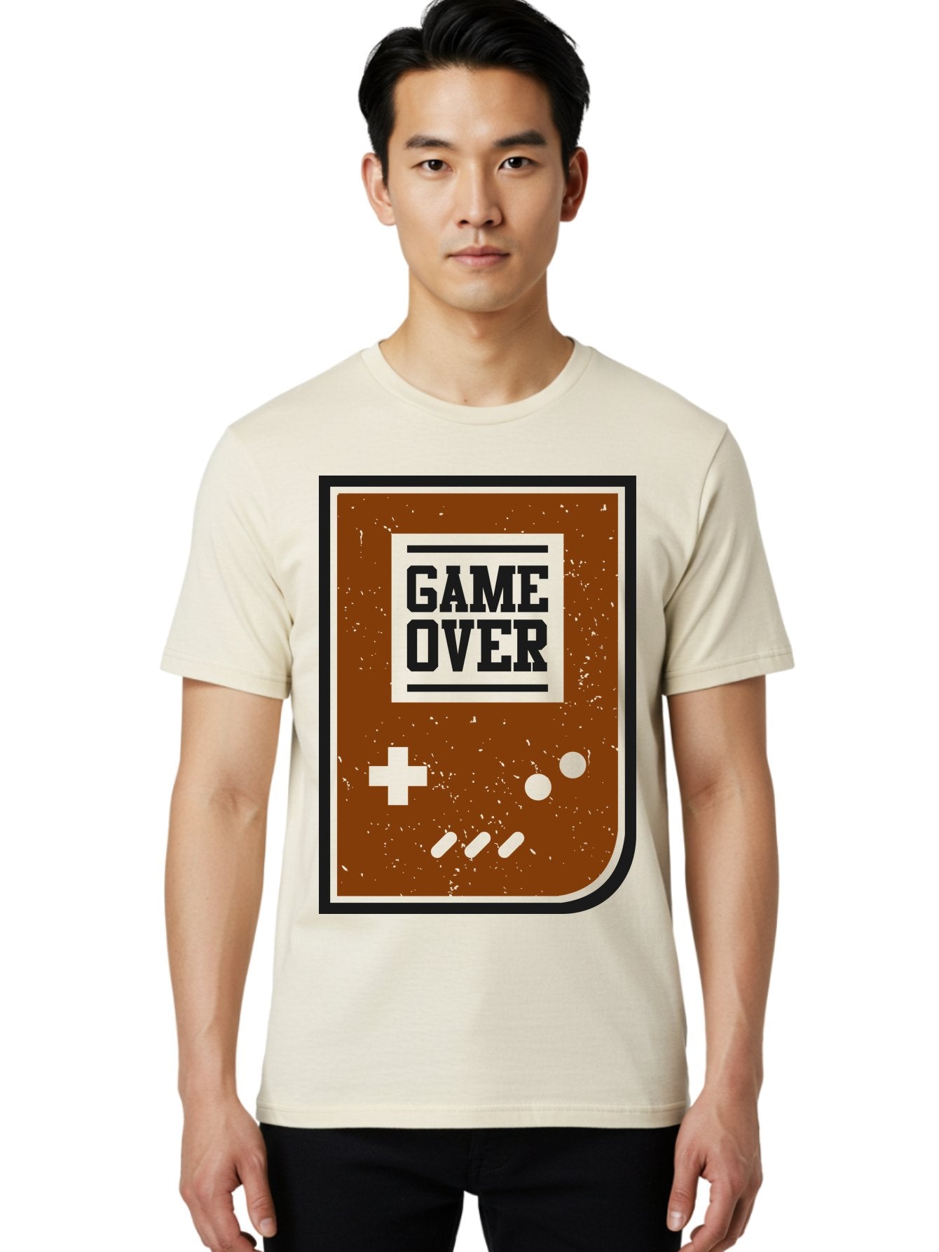 Game-Over Men'S Graphic Tee, 100% Cotton, Comfortable Casual Summer Wear, Machine Washable, Game Over Screen, Retro Video Game, Nostalgic Gaming, Classic Arcade, Pixel Art, Game Over Text, Old School Gaming, Vintage Console -  Aaa632 22