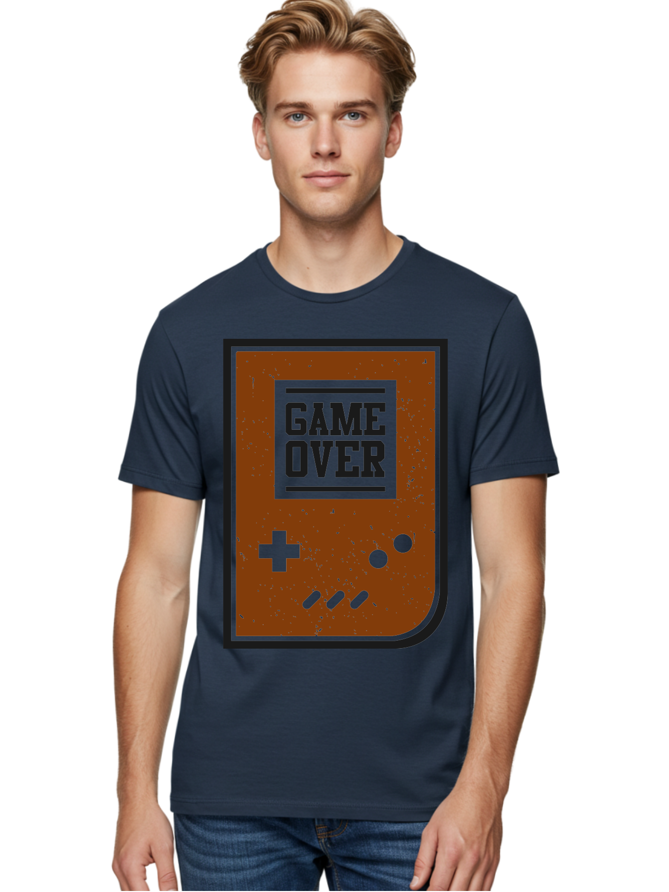 Game-Over Men'S Graphic Tee, 100% Cotton, Comfortable Casual Summer Wear, Machine Washable, Game Over Screen, Retro Video Game, Nostalgic Gaming, Classic Arcade, Pixel Art, Game Over Text, Old School Gaming, Vintage Console -  Aaa632 20