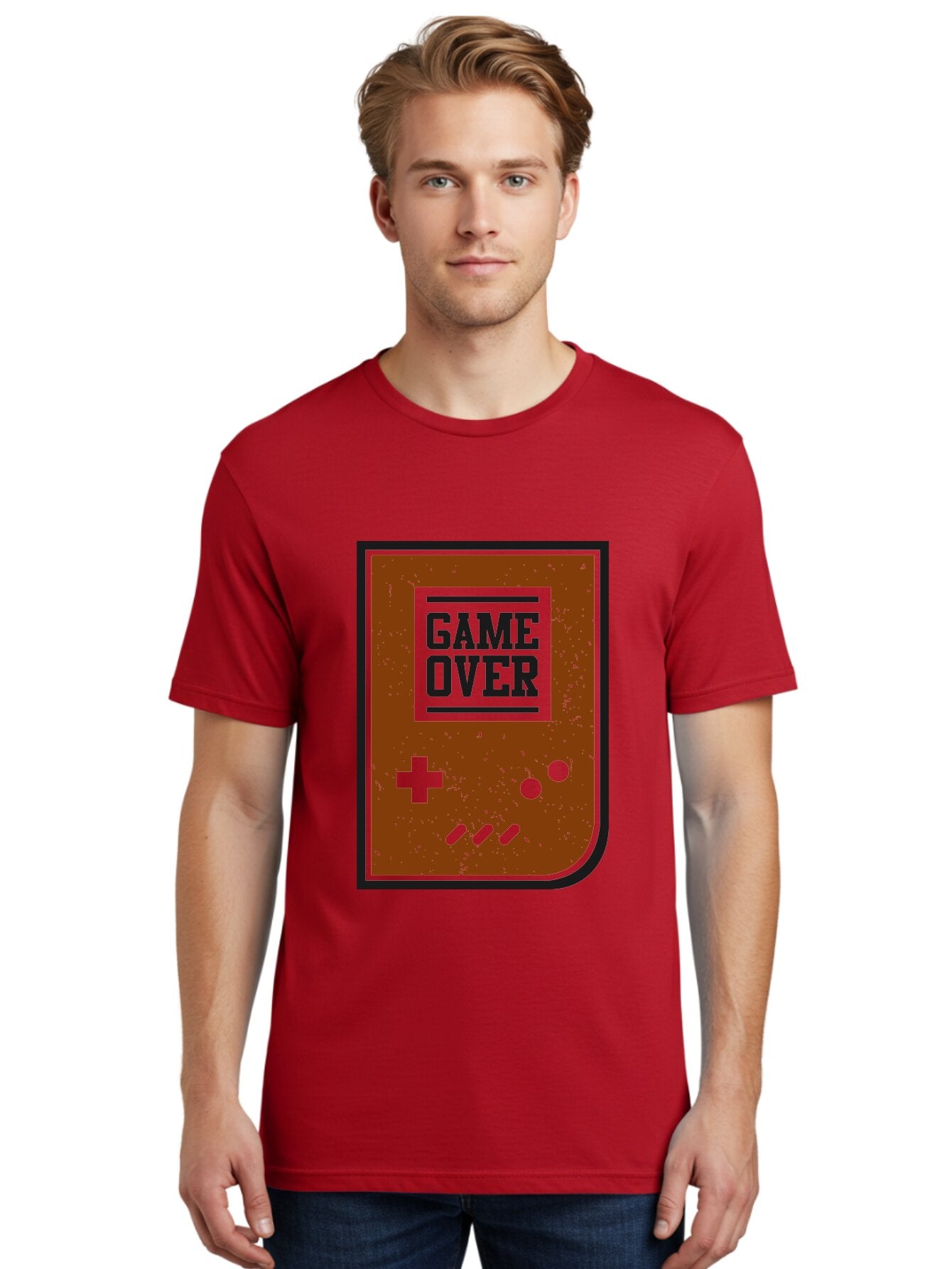 Game-Over Men'S Graphic Tee, 100% Cotton, Comfortable Casual Summer Wear, Machine Washable, Game Over Screen, Retro Video Game, Nostalgic Gaming, Classic Arcade, Pixel Art, Game Over Text, Old School Gaming, Vintage Console -  Aaa632 20