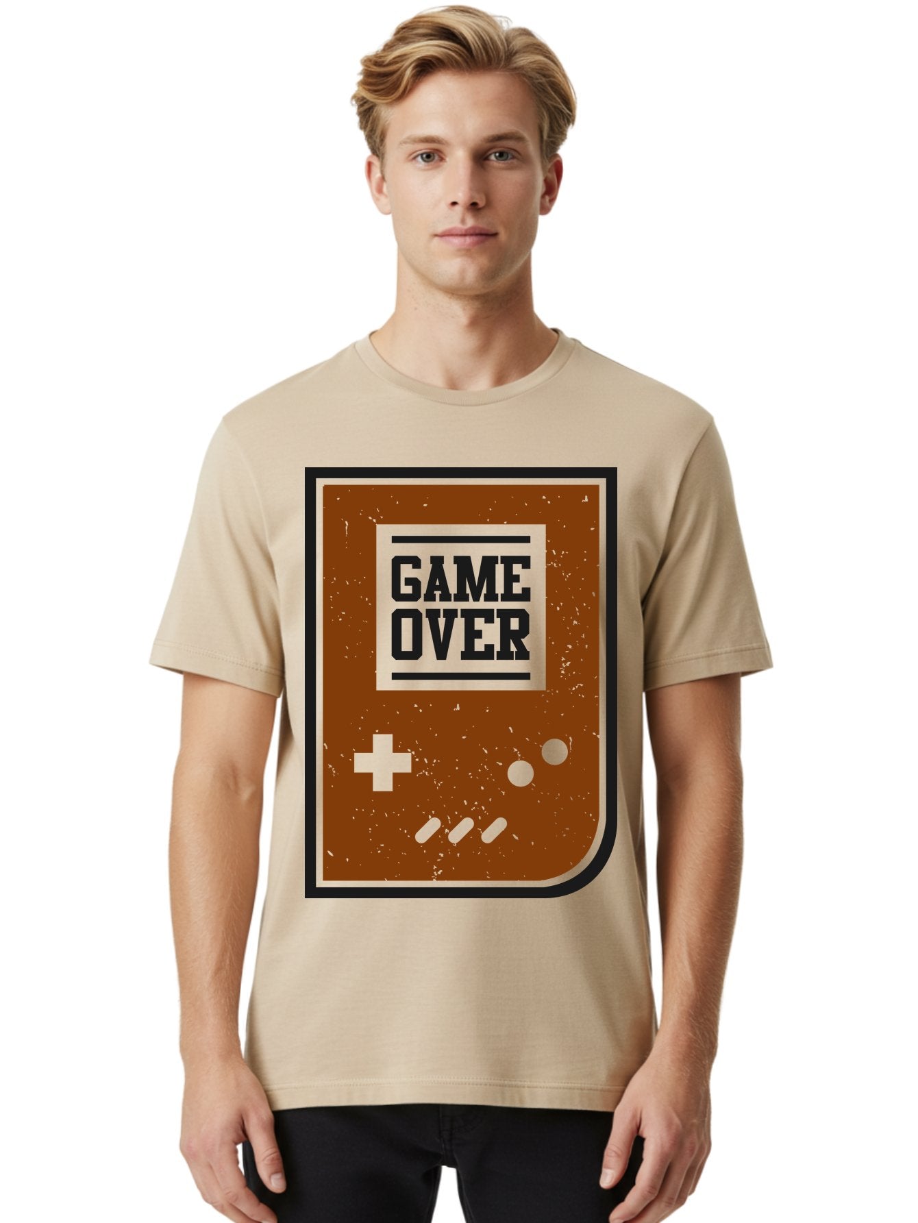 Game-Over Men'S Graphic Tee, 100% Cotton, Comfortable Casual Summer Wear, Machine Washable, Game Over Screen, Retro Video Game, Nostalgic Gaming, Classic Arcade, Pixel Art, Game Over Text, Old School Gaming, Vintage Console -  Aaa632 29