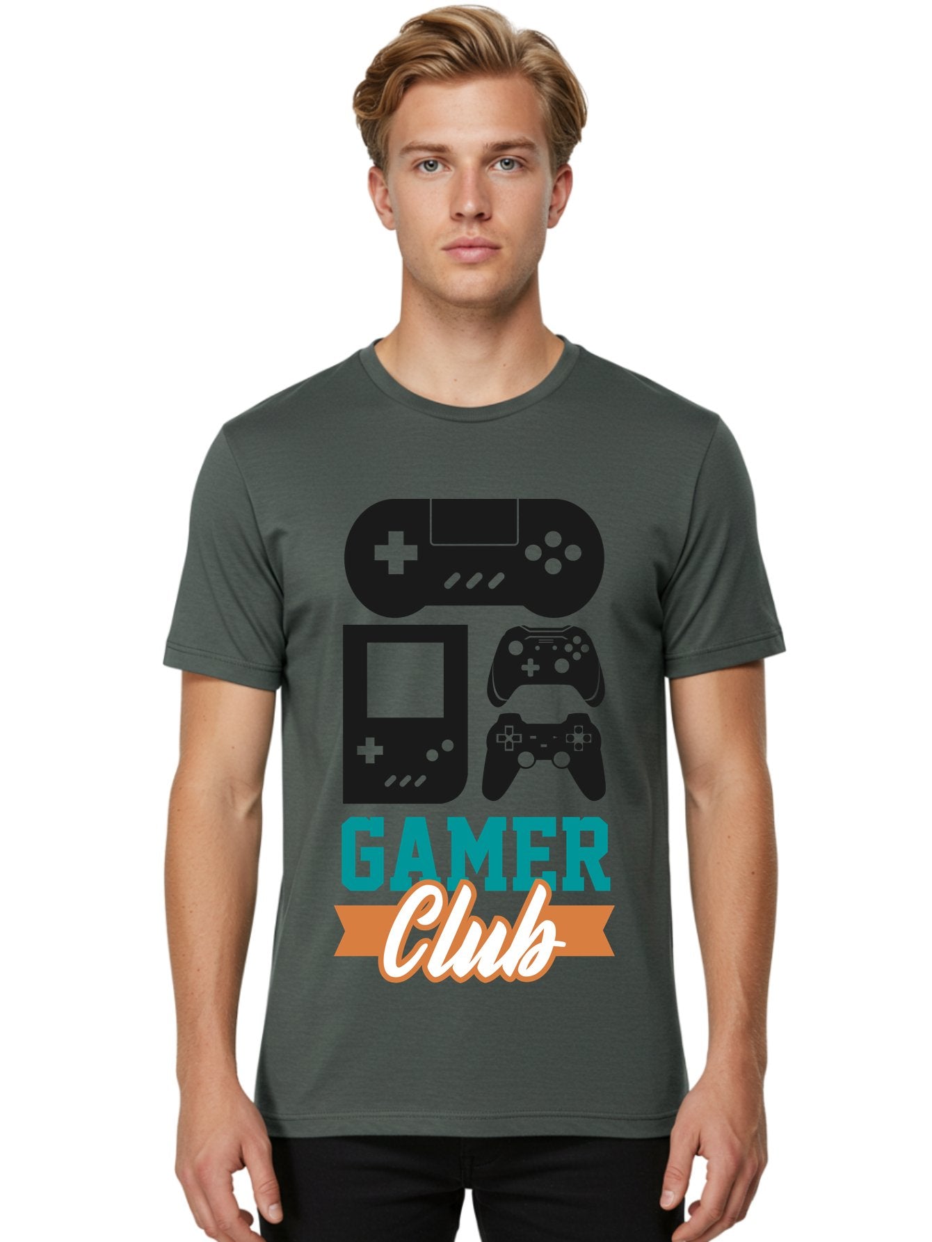 Gamer-Club Men'S Graphic Tee, 100% Cotton, Comfortable Casual Summer Wear, Machine Washable, Gaming Club, Gamer Community, Game Controllers, Video Games, Gamepad, Gaming Console, Game Controller Graphics, Gaming Accessories, Game Night -  Aaa633 19