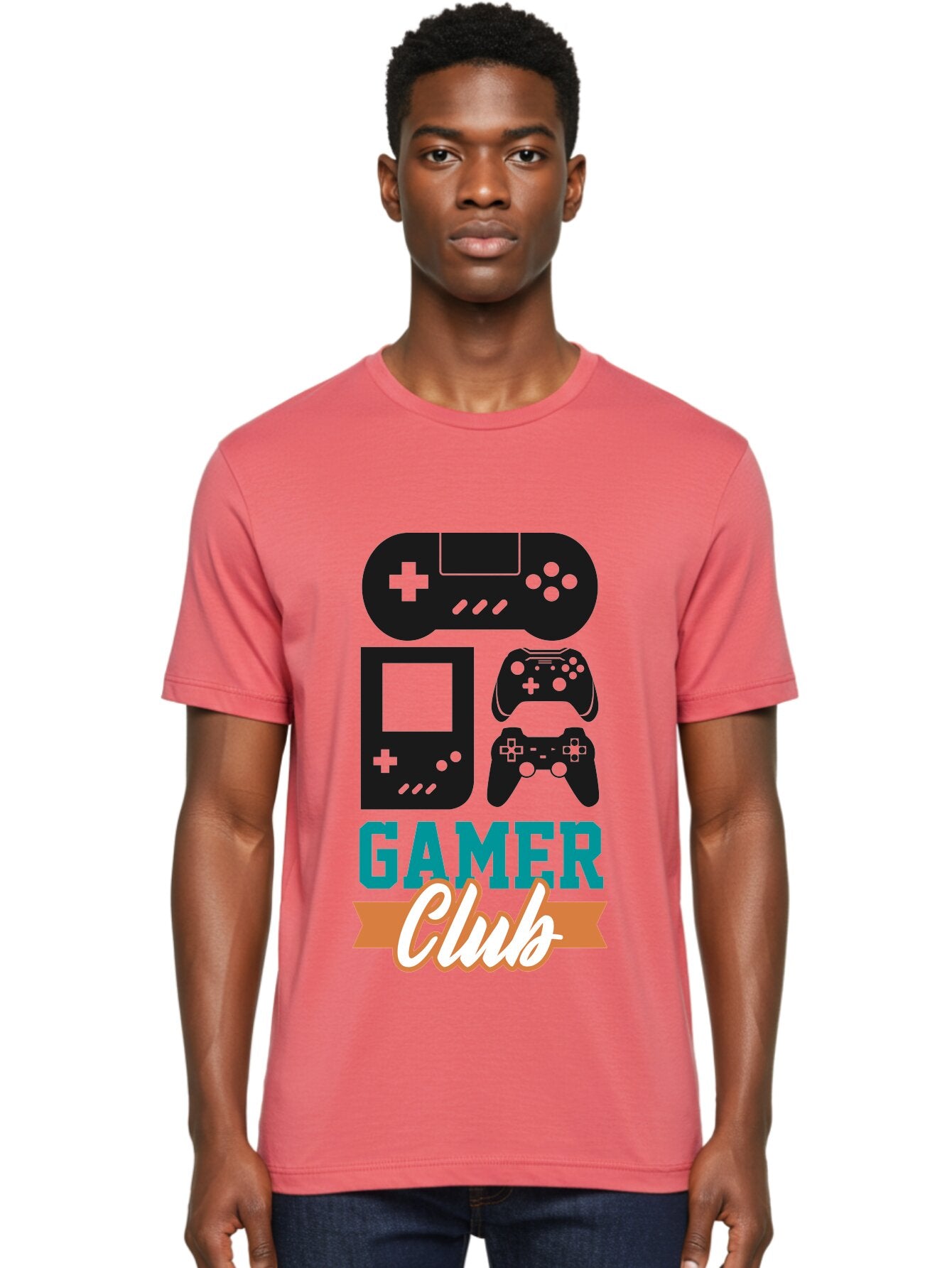 Gamer-Club Men'S Graphic Tee, 100% Cotton, Comfortable Casual Summer Wear, Machine Washable, Gaming Club, Gamer Community, Game Controllers, Video Games, Gamepad, Gaming Console, Game Controller Graphics, Gaming Accessories, Game Night -  Aaa633 16
