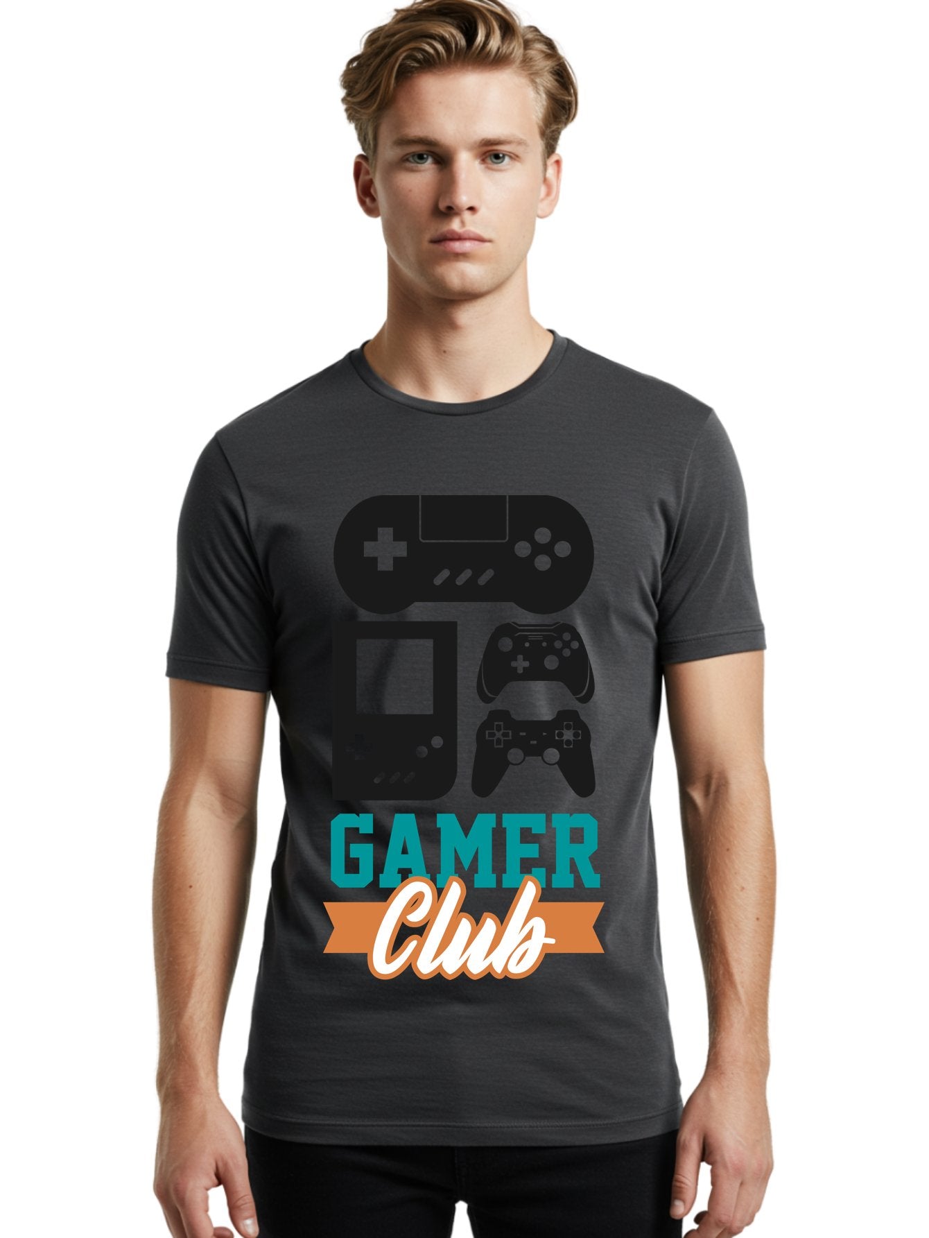 Gamer-Club Men'S Graphic Tee, 100% Cotton, Comfortable Casual Summer Wear, Machine Washable, Gaming Club, Gamer Community, Game Controllers, Video Games, Gamepad, Gaming Console, Game Controller Graphics, Gaming Accessories, Game Night -  Aaa633 18
