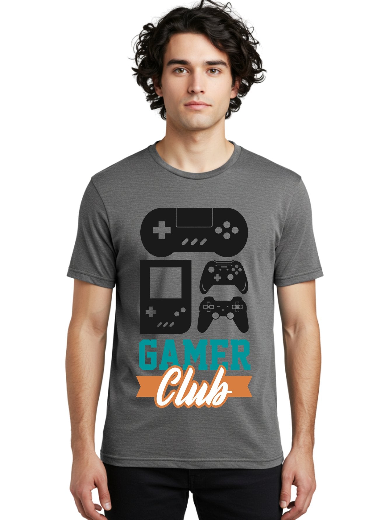 Gamer-Club Men'S Graphic Tee, 100% Cotton, Comfortable Casual Summer Wear, Machine Washable, Gaming Club, Gamer Community, Game Controllers, Video Games, Gamepad, Gaming Console, Game Controller Graphics, Gaming Accessories, Game Night -  Aaa633 23