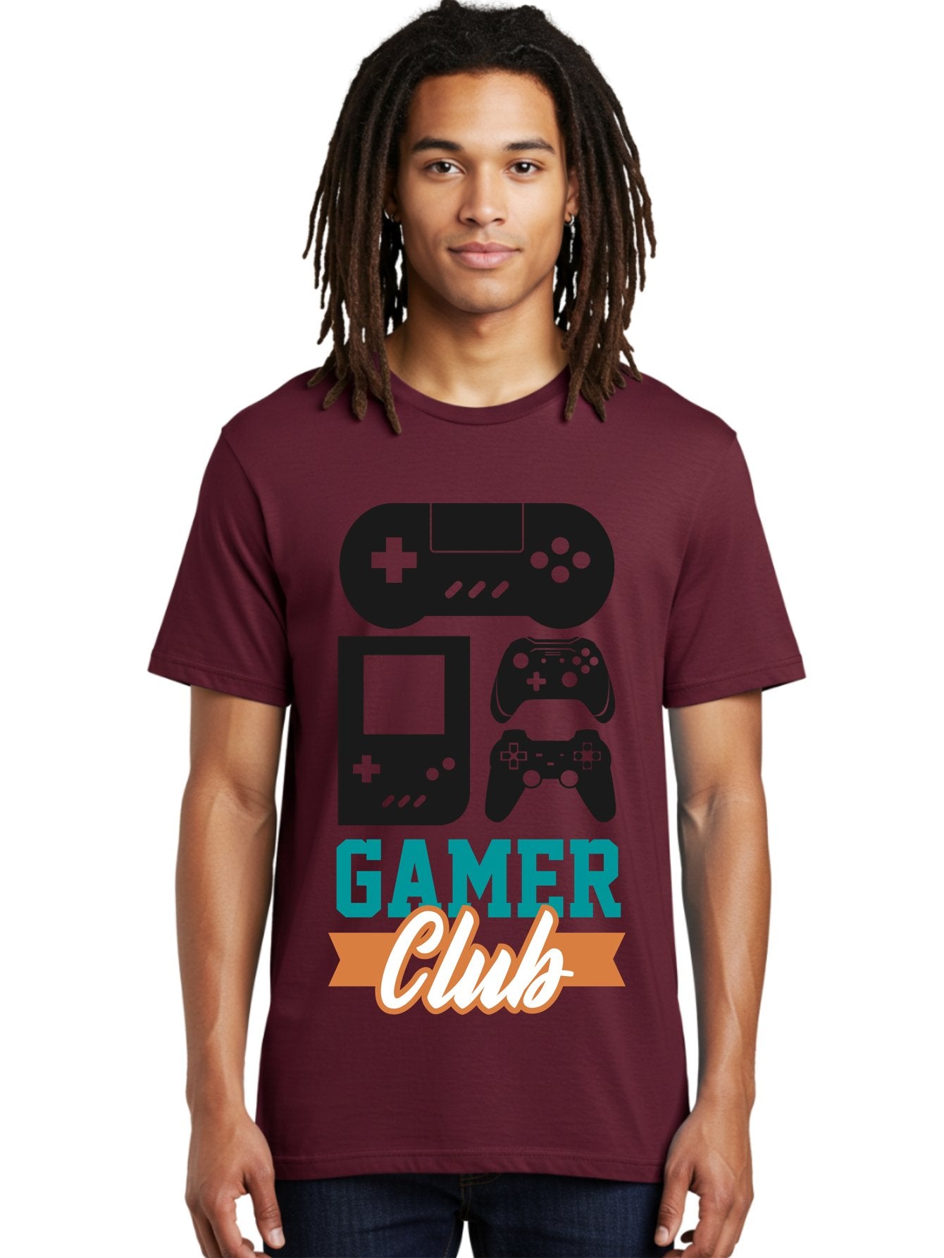 Gamer-Club Men'S Graphic Tee, 100% Cotton, Comfortable Casual Summer Wear, Machine Washable, Gaming Club, Gamer Community, Game Controllers, Video Games, Gamepad, Gaming Console, Game Controller Graphics, Gaming Accessories, Game Night -  Aaa633 30