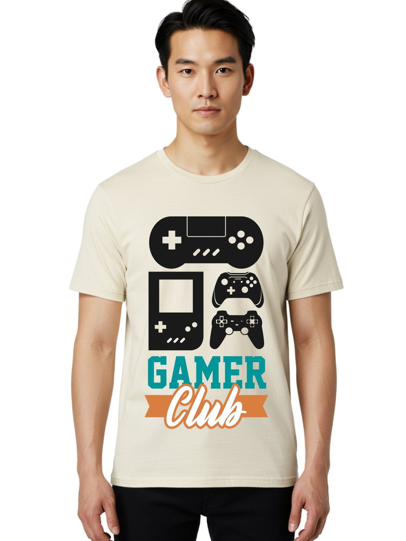 Gamer-Club Men'S Graphic Tee, 100% Cotton, Comfortable Casual Summer Wear, Machine Washable, Gaming Club, Gamer Community, Game Controllers, Video Games, Gamepad, Gaming Console, Game Controller Graphics, Gaming Accessories, Game Night -  Aaa633 26