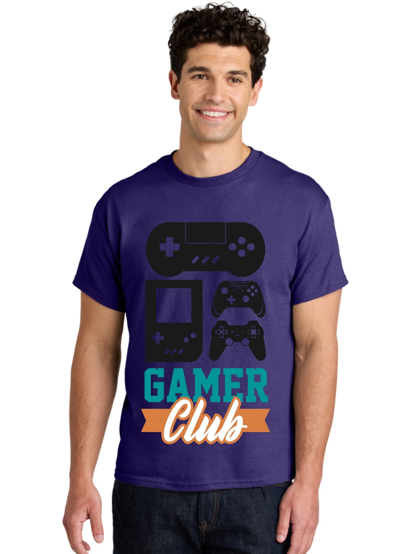 Gamer-Club Men'S Graphic Tee, 100% Cotton, Comfortable Casual Summer Wear, Machine Washable, Gaming Club, Gamer Community, Game Controllers, Video Games, Gamepad, Gaming Console, Game Controller Graphics, Gaming Accessories, Game Night -  Aaa633 27