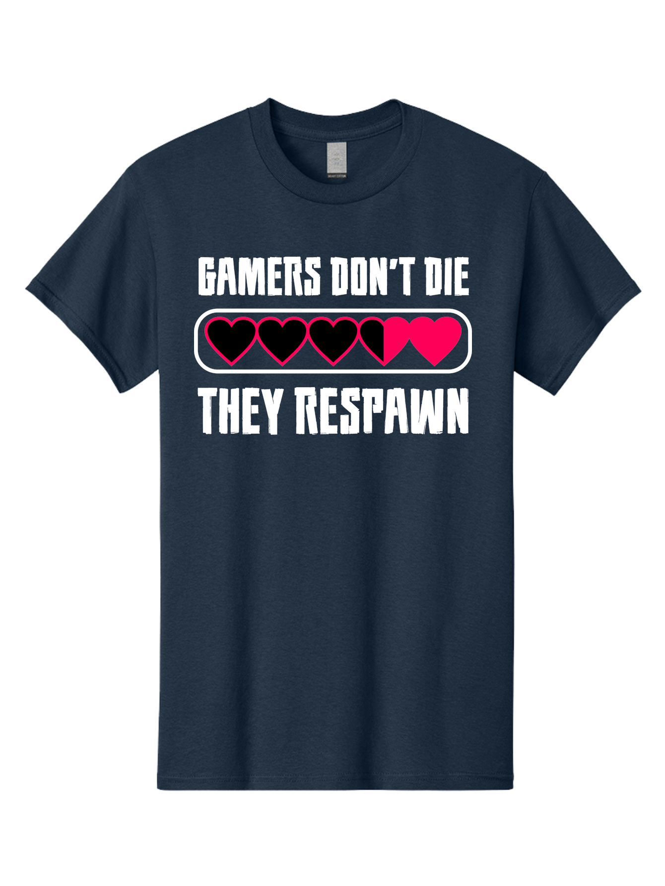 Gamers-Don-T-Die-They-Respwan Men'S Graphic Tee, 100% Cotton, Comfortable Casual Summer Wear, Machine Washable, Gaming Quote, Gamer Life, Respawn, Video Game Humor, Gaming Culture, Gamer Hearts, Digital Entertainment, Gaming Phrase -  Aaa637 9
