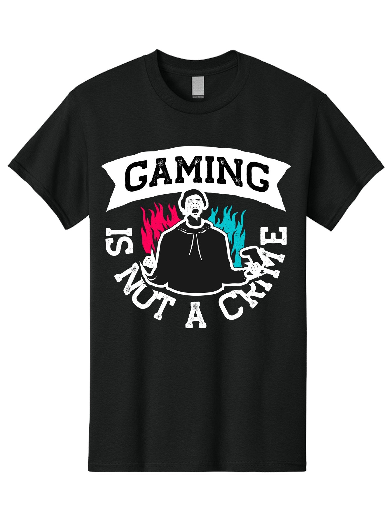 Gaming-Is-Not-A-Crime Men'S Graphic Tee, 100% Cotton, Comfortable Casual Summer Wear, Machine Washable, Gaming Culture, Gamer Identity, Pop Culture Graphics, Bold Typography, Video Game Illustrations, Passionate Expression, Loud And Proud, -  Aaa639 14