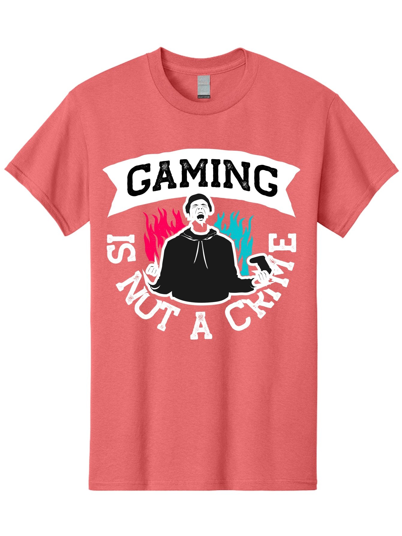 Gaming-Is-Not-A-Crime Men'S Graphic Tee, 100% Cotton, Comfortable Casual Summer Wear, Machine Washable, Gaming Culture, Gamer Identity, Pop Culture Graphics, Bold Typography, Video Game Illustrations, Passionate Expression, Loud And Proud, -  Aaa639 3