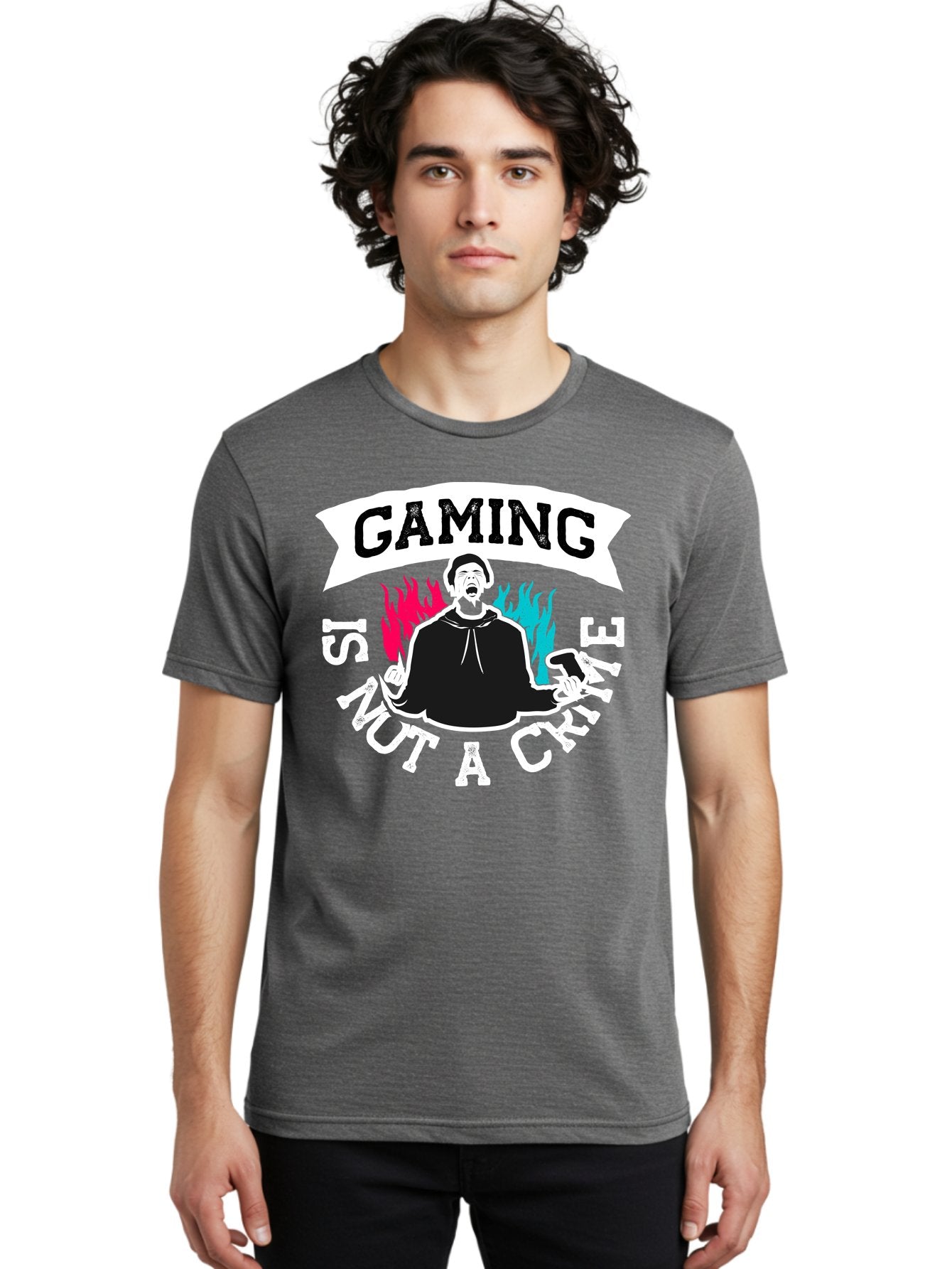 Gaming-Is-Not-A-Crime Men'S Graphic Tee, 100% Cotton, Comfortable Casual Summer Wear, Machine Washable, Gaming Culture, Gamer Identity, Pop Culture Graphics, Bold Typography, Video Game Illustrations, Passionate Expression, Loud And Proud, -  Aaa639 24