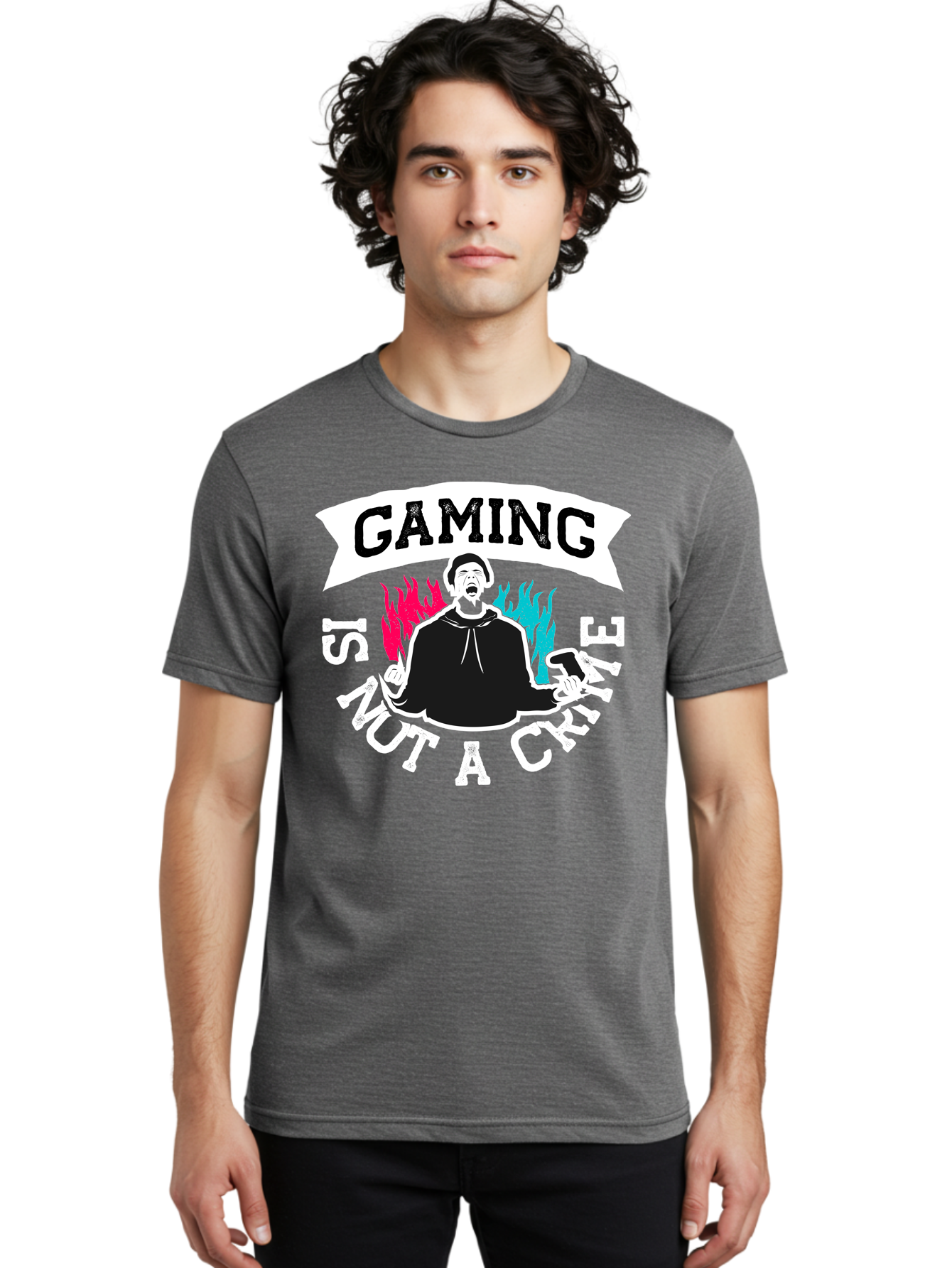 Gaming-Is-Not-A-Crime Men'S Graphic Tee, 100% Cotton, Comfortable Casual Summer Wear, Machine Washable, Gaming Culture, Gamer Identity, Pop Culture Graphics, Bold Typography, Video Game Illustrations, Passionate Expression, Loud And Proud, -  Aaa639 10