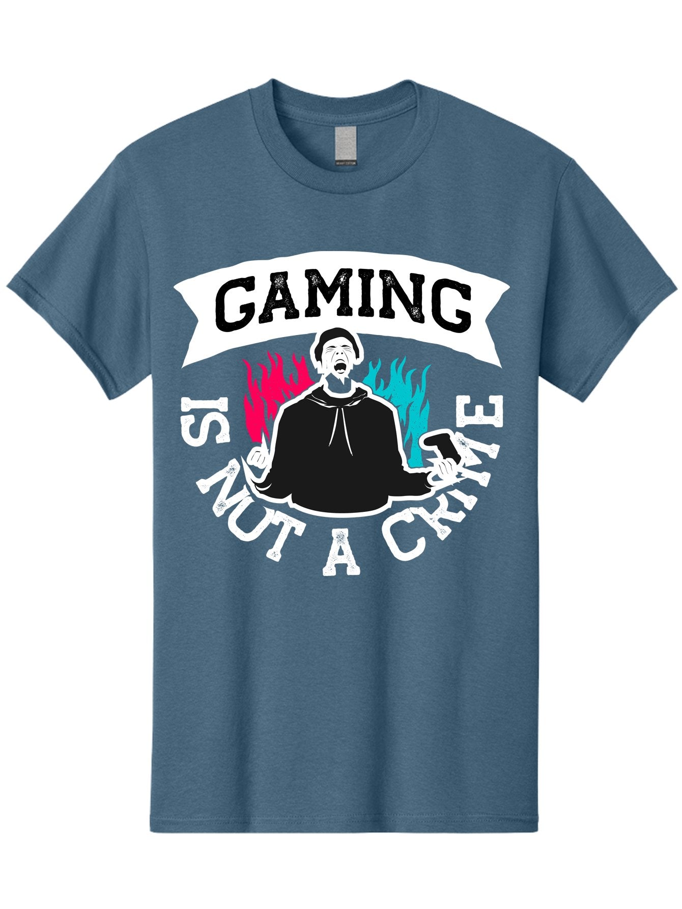 Gaming-Is-Not-A-Crime Men'S Graphic Tee, 100% Cotton, Comfortable Casual Summer Wear, Machine Washable, Gaming Culture, Gamer Identity, Pop Culture Graphics, Bold Typography, Video Game Illustrations, Passionate Expression, Loud And Proud, -  Aaa639
