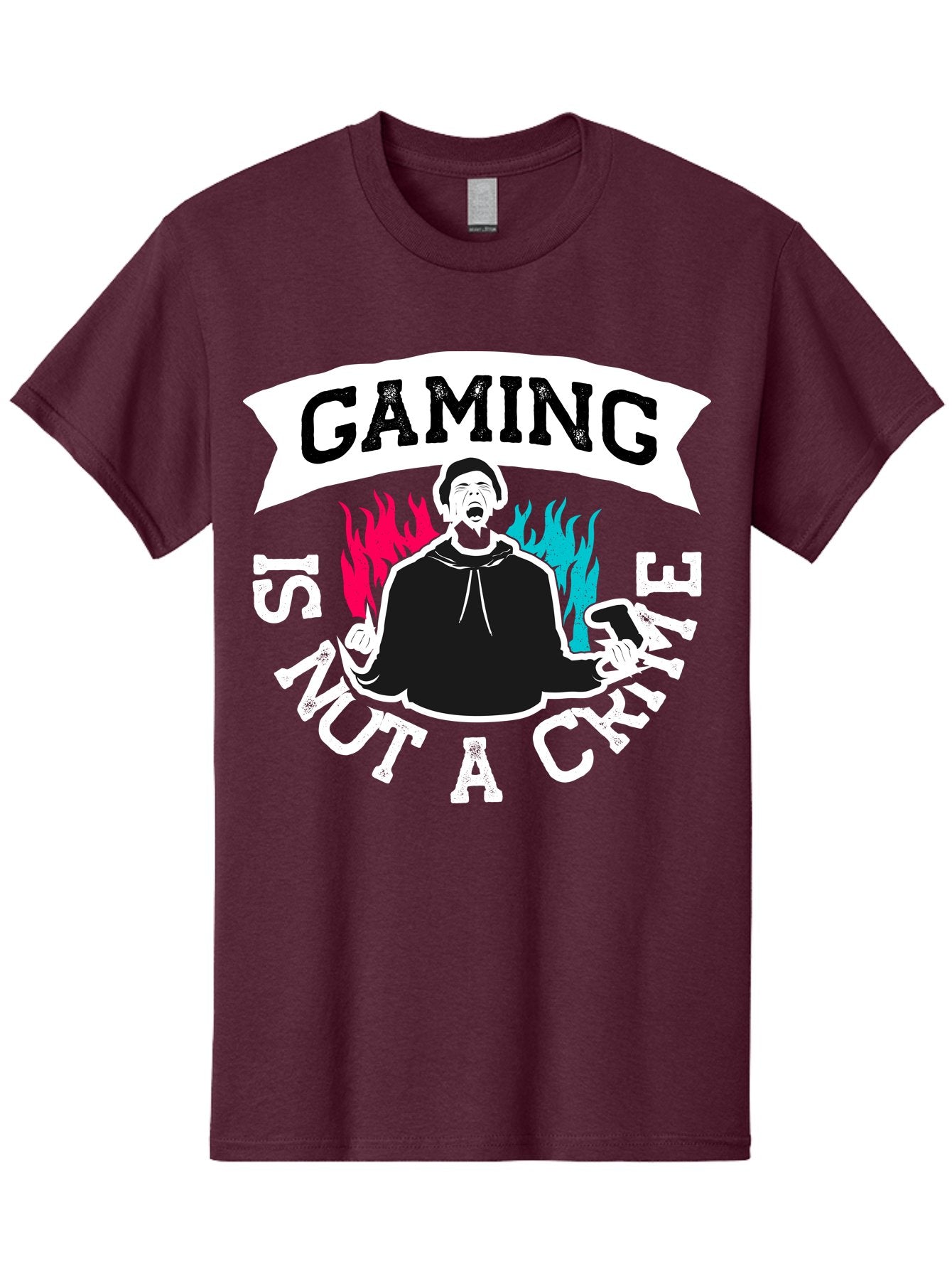 Gaming-Is-Not-A-Crime Men'S Graphic Tee, 100% Cotton, Comfortable Casual Summer Wear, Machine Washable, Gaming Culture, Gamer Identity, Pop Culture Graphics, Bold Typography, Video Game Illustrations, Passionate Expression, Loud And Proud, -  Aaa639 12