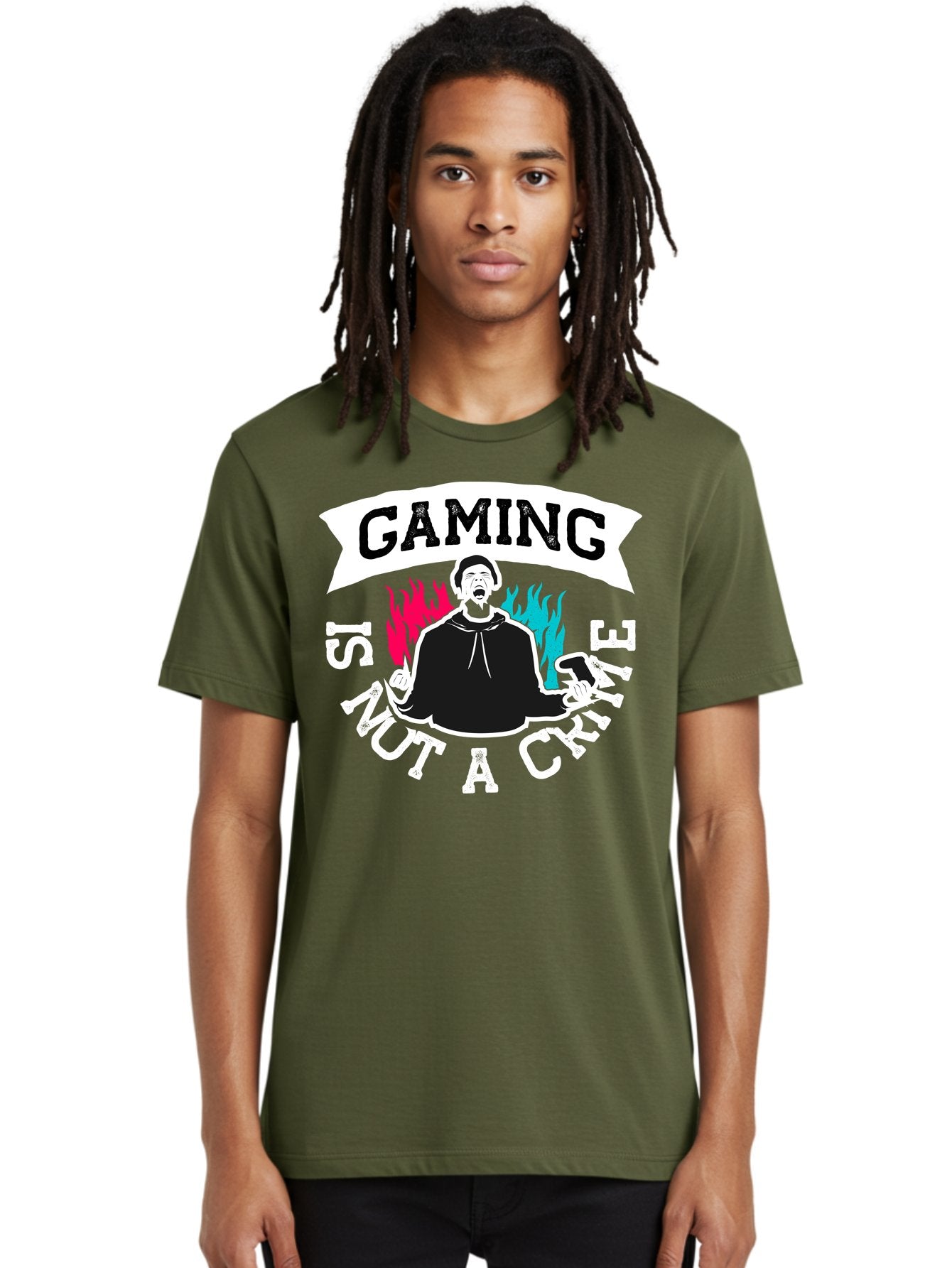 Gaming-Is-Not-A-Crime Men'S Graphic Tee, 100% Cotton, Comfortable Casual Summer Wear, Machine Washable, Gaming Culture, Gamer Identity, Pop Culture Graphics, Bold Typography, Video Game Illustrations, Passionate Expression, Loud And Proud, -  Aaa639 25