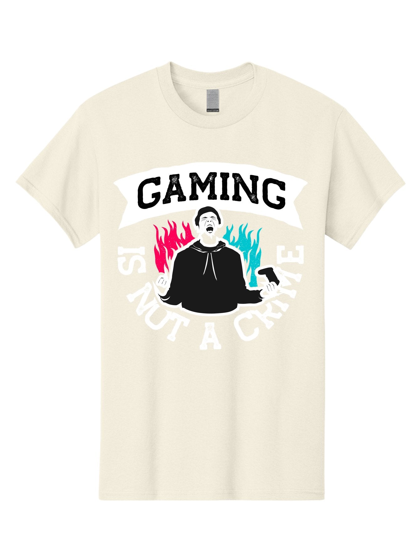 Gaming-Is-Not-A-Crime Men'S Graphic Tee, 100% Cotton, Comfortable Casual Summer Wear, Machine Washable, Gaming Culture, Gamer Identity, Pop Culture Graphics, Bold Typography, Video Game Illustrations, Passionate Expression, Loud And Proud, -  Aaa639 13