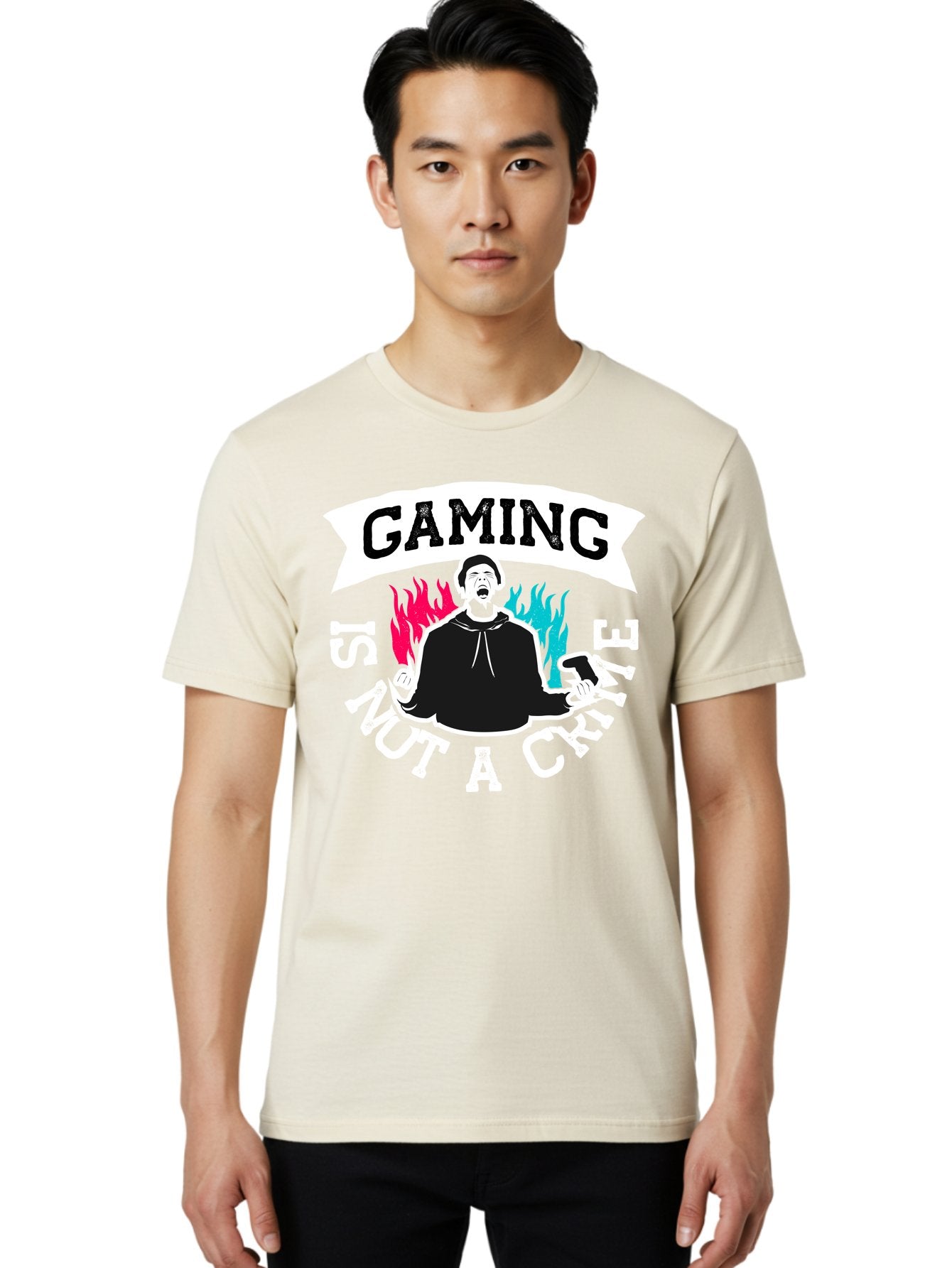 Gaming-Is-Not-A-Crime Men'S Graphic Tee, 100% Cotton, Comfortable Casual Summer Wear, Machine Washable, Gaming Culture, Gamer Identity, Pop Culture Graphics, Bold Typography, Video Game Illustrations, Passionate Expression, Loud And Proud, -  Aaa639 20