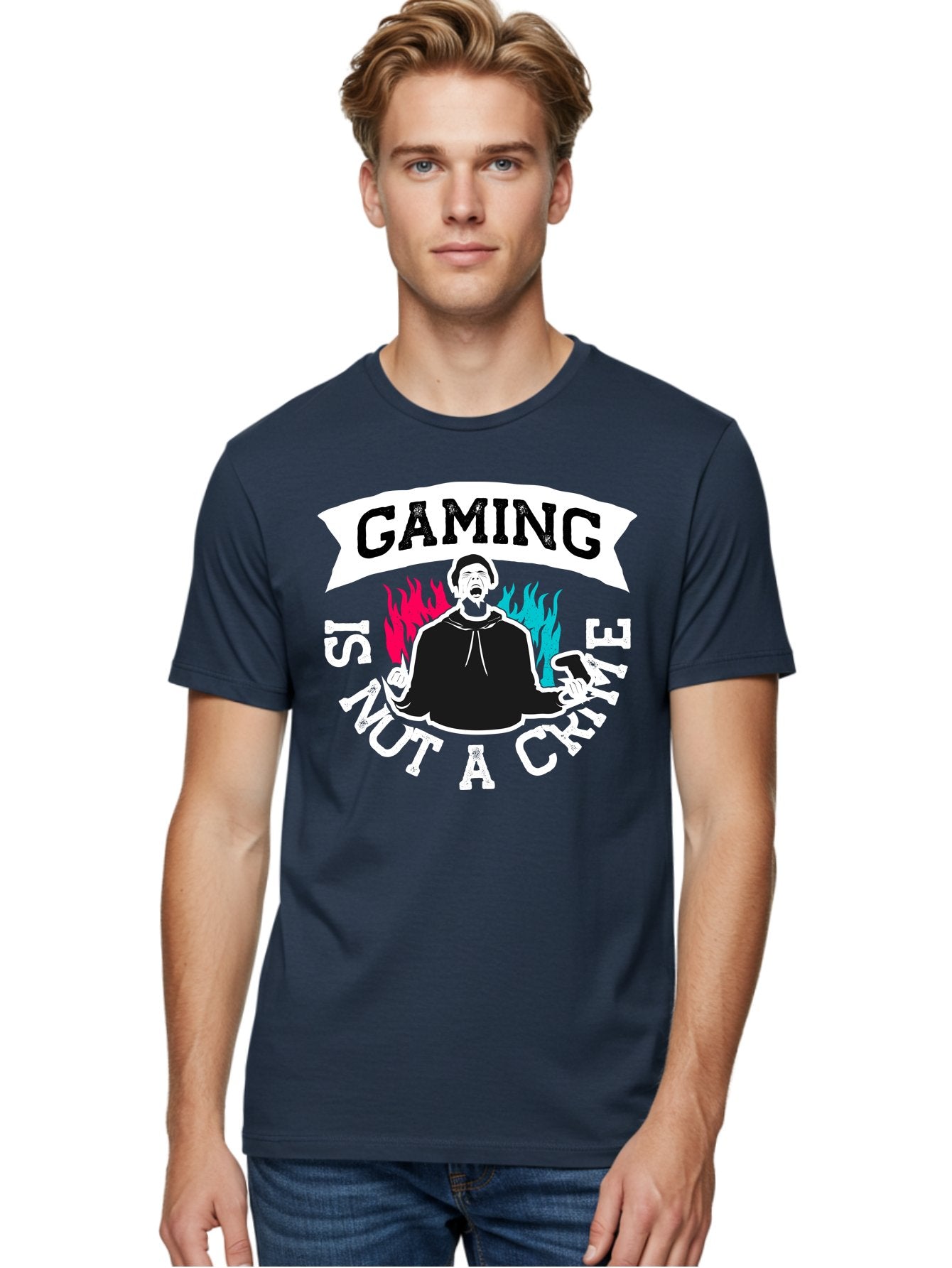 Gaming-Is-Not-A-Crime Men'S Graphic Tee, 100% Cotton, Comfortable Casual Summer Wear, Machine Washable, Gaming Culture, Gamer Identity, Pop Culture Graphics, Bold Typography, Video Game Illustrations, Passionate Expression, Loud And Proud, -  Aaa639 16