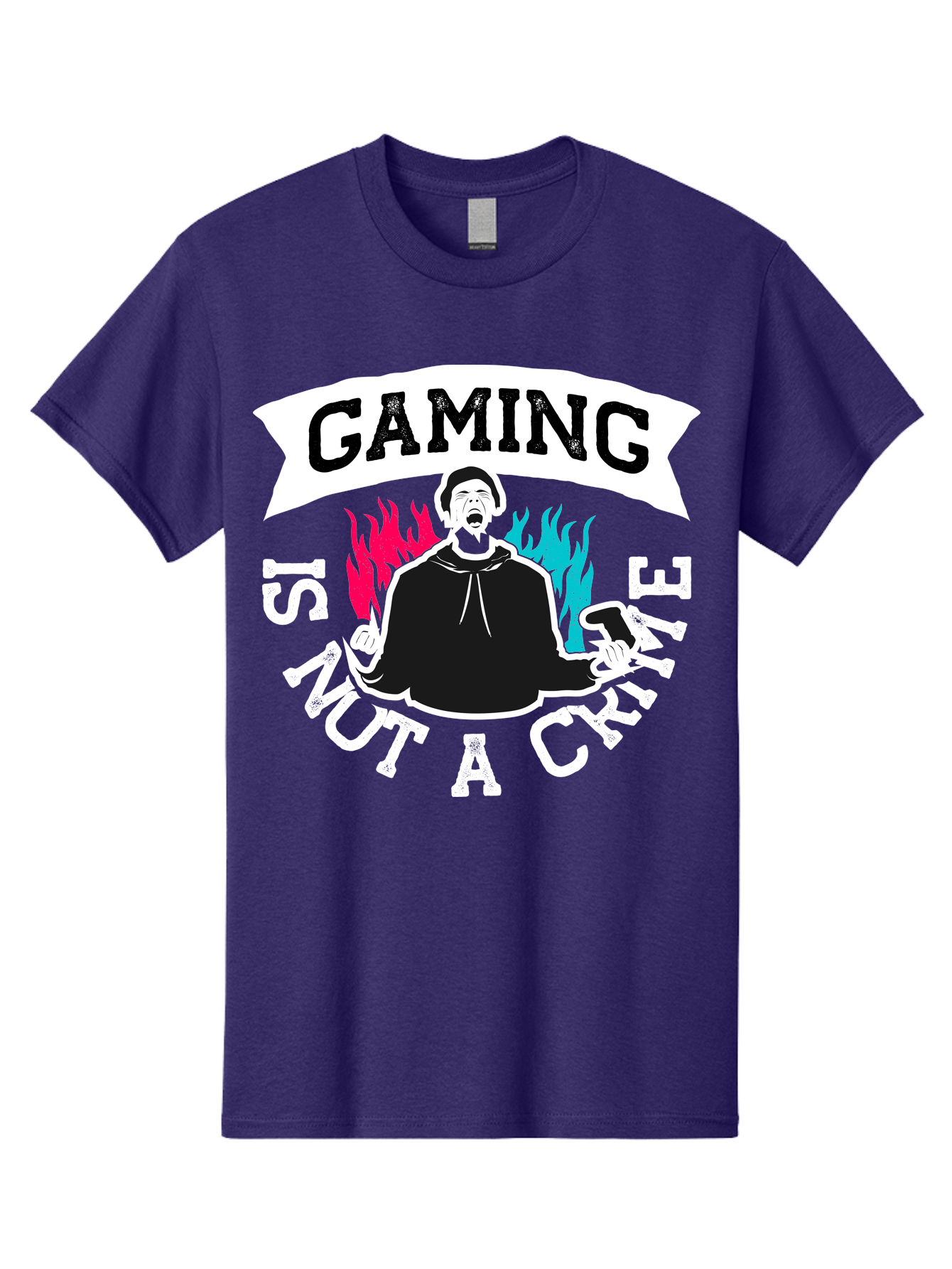 Gaming-Is-Not-A-Crime Men'S Graphic Tee, 100% Cotton, Comfortable Casual Summer Wear, Machine Washable, Gaming Culture, Gamer Identity, Pop Culture Graphics, Bold Typography, Video Game Illustrations, Passionate Expression, Loud And Proud, -  Aaa639