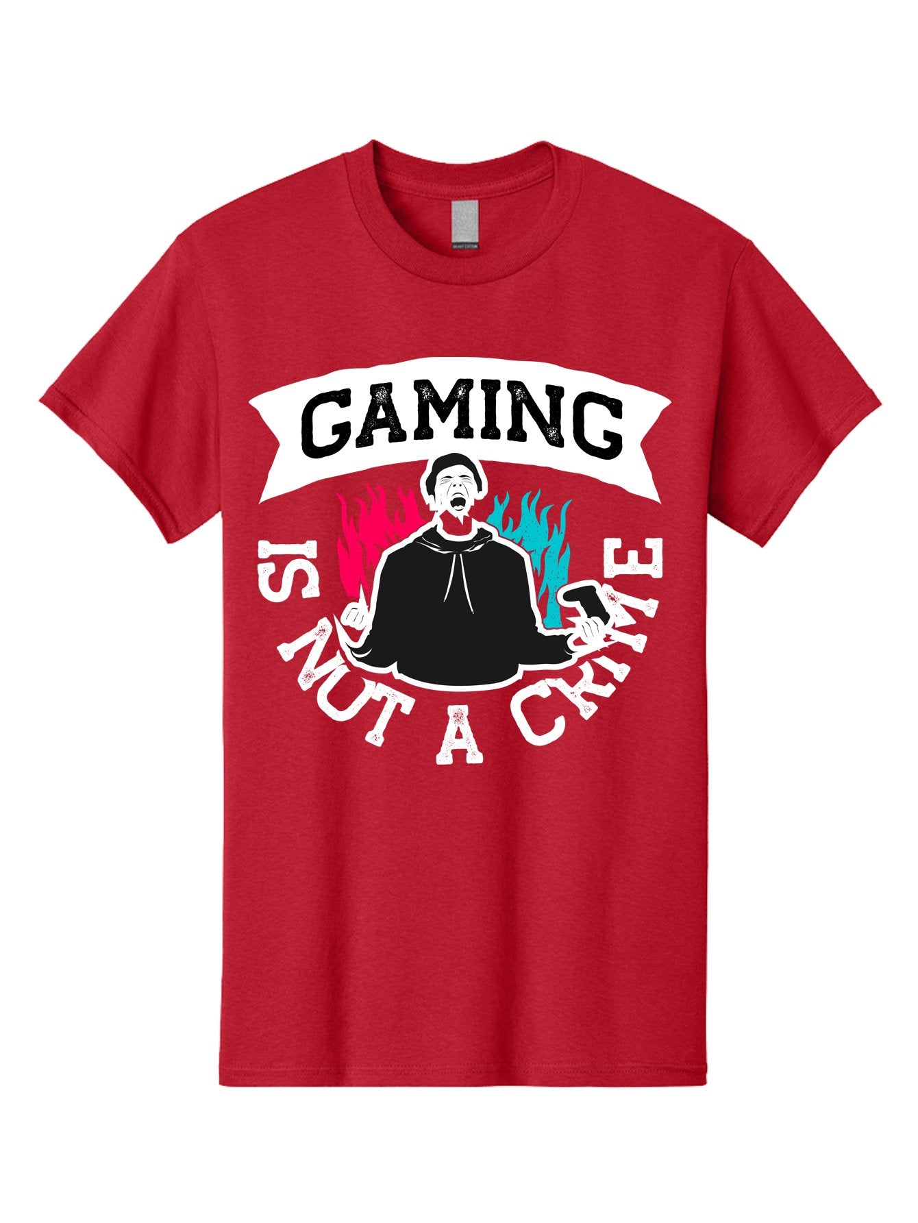 Gaming-Is-Not-A-Crime Men'S Graphic Tee, 100% Cotton, Comfortable Casual Summer Wear, Machine Washable, Gaming Culture, Gamer Identity, Pop Culture Graphics, Bold Typography, Video Game Illustrations, Passionate Expression, Loud And Proud, -  Aaa639 5