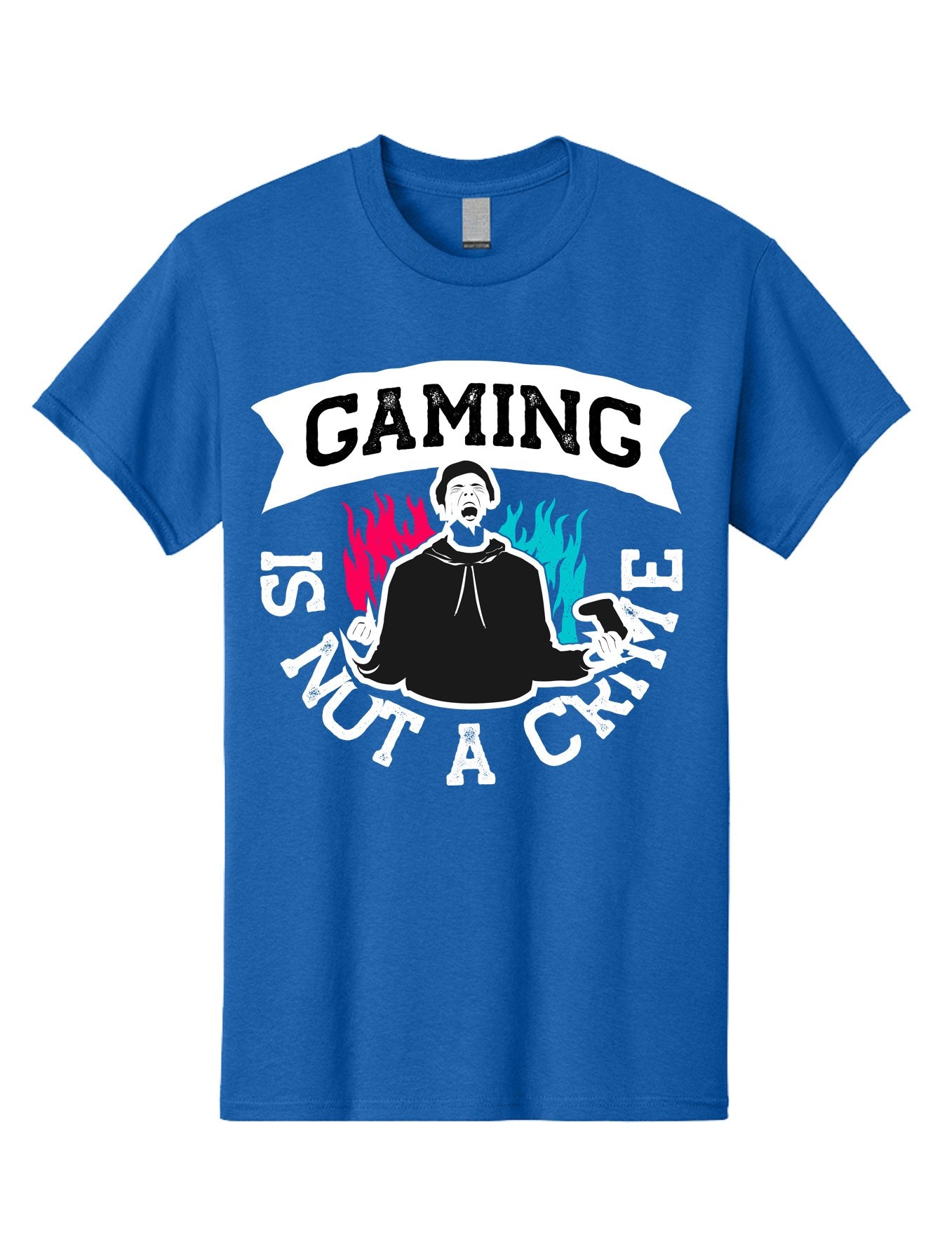 Gaming-Is-Not-A-Crime Men'S Graphic Tee, 100% Cotton, Comfortable Casual Summer Wear, Machine Washable, Gaming Culture, Gamer Identity, Pop Culture Graphics, Bold Typography, Video Game Illustrations, Passionate Expression, Loud And Proud, -  Aaa639 15