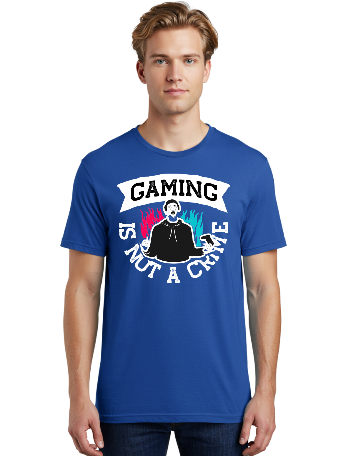 Gaming-Is-Not-A-Crime Men'S Graphic Tee, 100% Cotton, Comfortable Casual Summer Wear, Machine Washable, Gaming Culture, Gamer Identity, Pop Culture Graphics, Bold Typography, Video Game Illustrations, Passionate Expression, Loud And Proud, -  Aaa639 26
