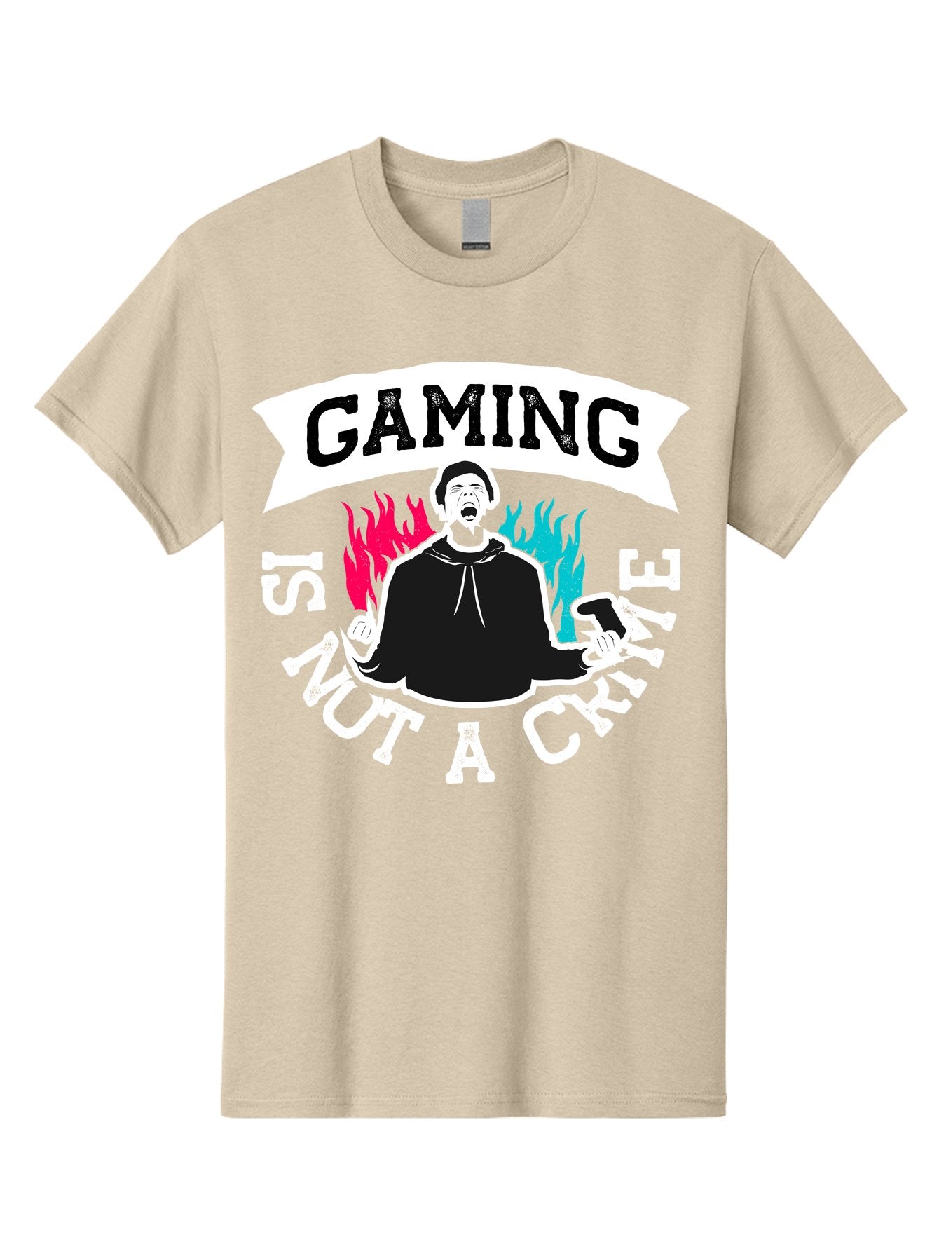 Gaming-Is-Not-A-Crime Men'S Graphic Tee, 100% Cotton, Comfortable Casual Summer Wear, Machine Washable, Gaming Culture, Gamer Identity, Pop Culture Graphics, Bold Typography, Video Game Illustrations, Passionate Expression, Loud And Proud, -  Aaa639