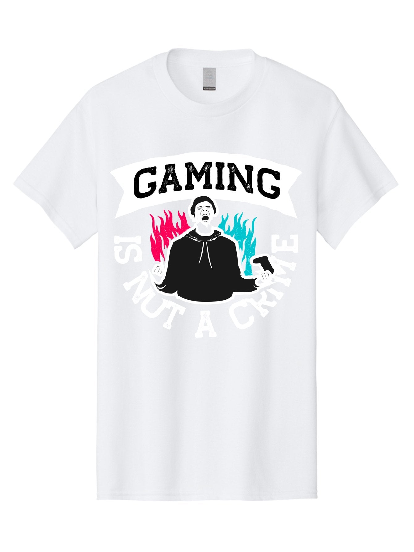 Gaming-Is-Not-A-Crime Men'S Graphic Tee, 100% Cotton, Comfortable Casual Summer Wear, Machine Washable, Gaming Culture, Gamer Identity, Pop Culture Graphics, Bold Typography, Video Game Illustrations, Passionate Expression, Loud And Proud, -  Aaa639 11