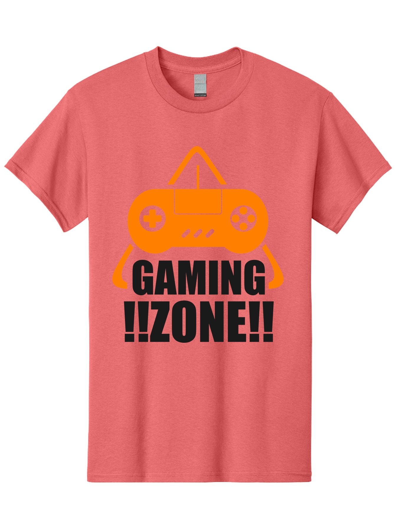 Gaming-Zone Men'S Graphic Tee, 100% Cotton, Comfortable Casual Summer Wear, Machine Washable, Gaming Controller, Orange Graphics, Gaming Zone, Video Games, Gaming Community, Online Gaming, Gaming Culture, Gamer Lifestyle -  Aaa641 10