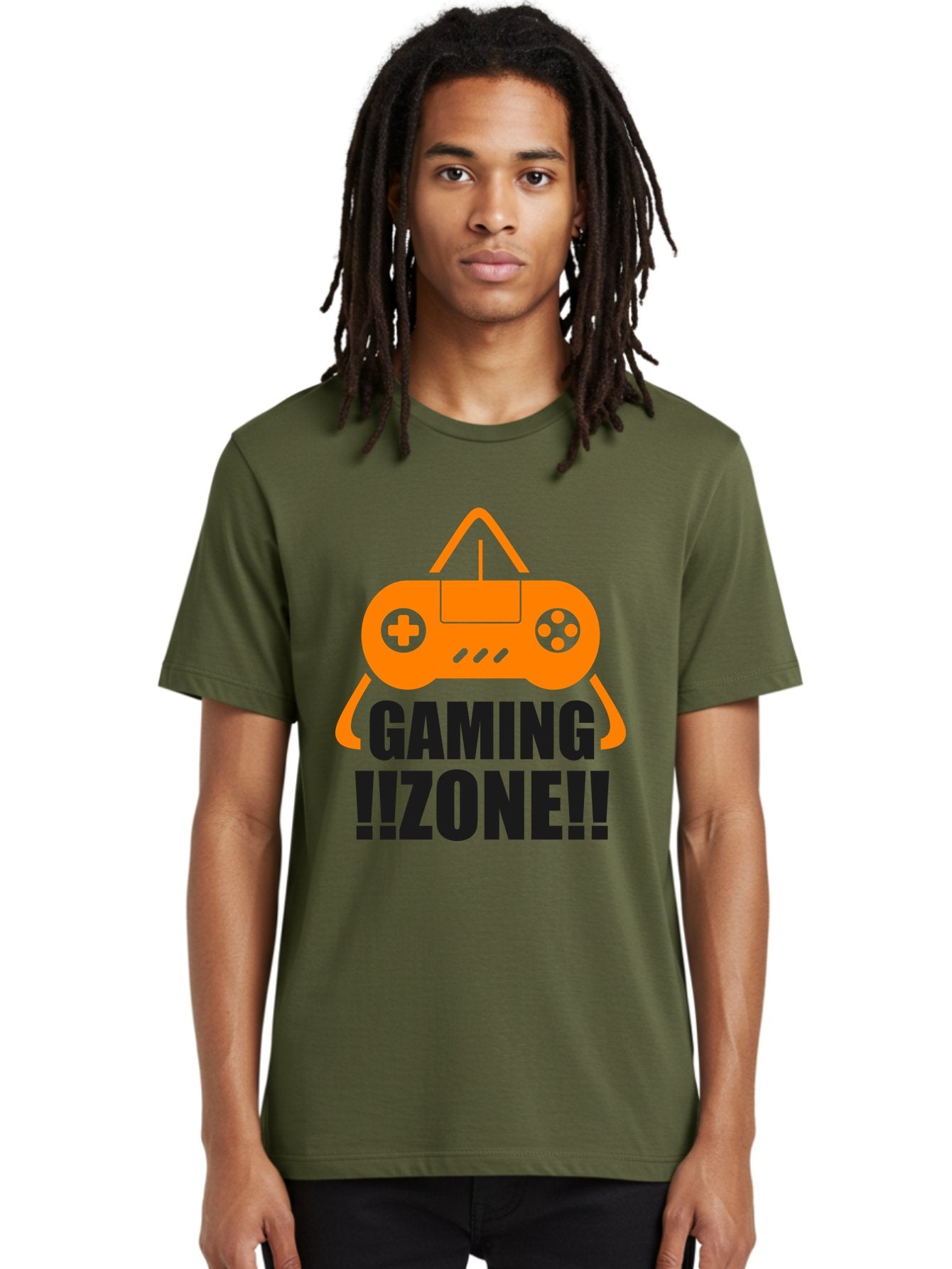 Gaming-Zone Men'S Graphic Tee, 100% Cotton, Comfortable Casual Summer Wear, Machine Washable, Gaming Controller, Orange Graphics, Gaming Zone, Video Games, Gaming Community, Online Gaming, Gaming Culture, Gamer Lifestyle -  Aaa641 16