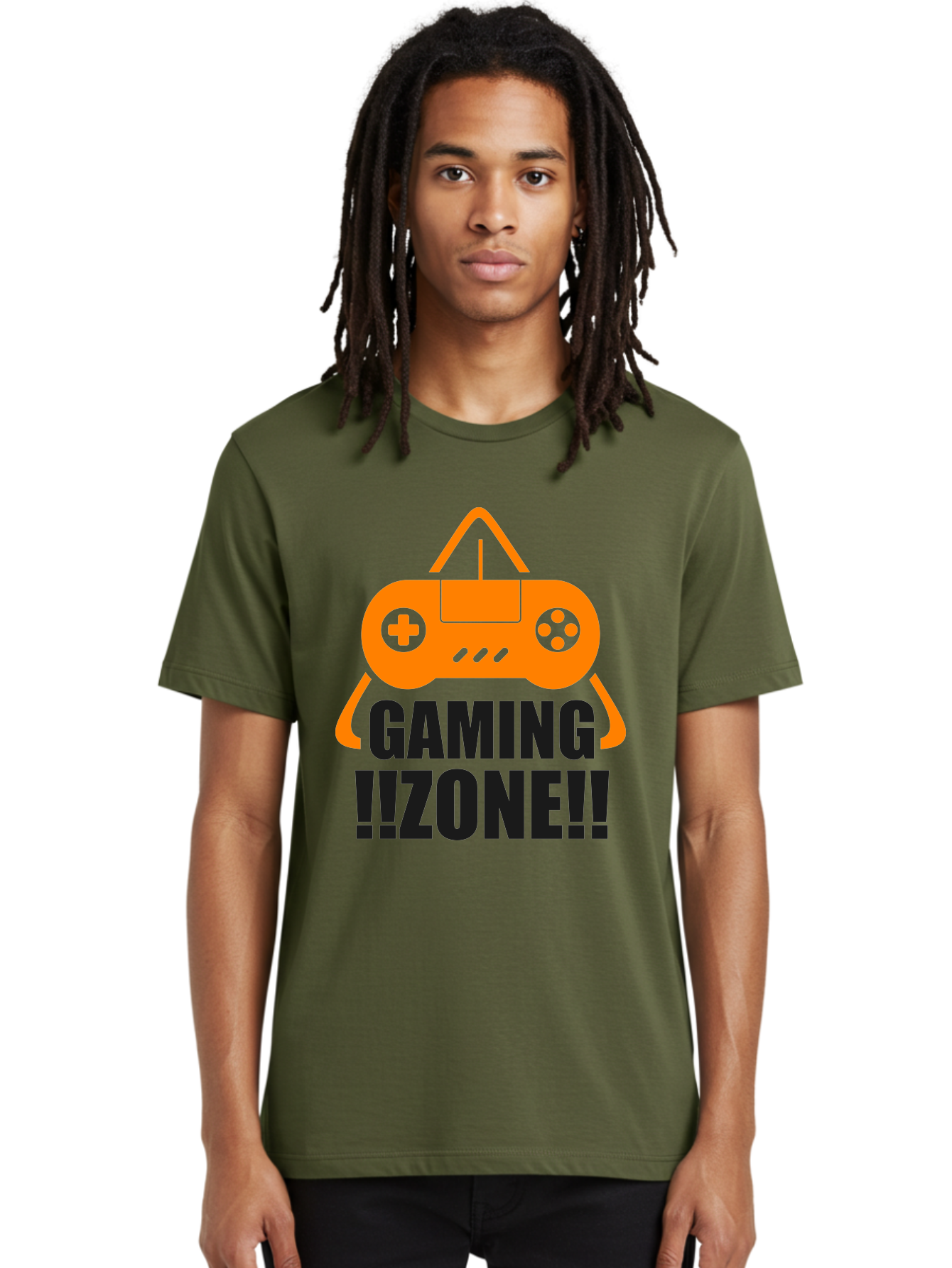 Gaming-Zone Men'S Graphic Tee, 100% Cotton, Comfortable Casual Summer Wear, Machine Washable, Gaming Controller, Orange Graphics, Gaming Zone, Video Games, Gaming Community, Online Gaming, Gaming Culture, Gamer Lifestyle -  Aaa641 8