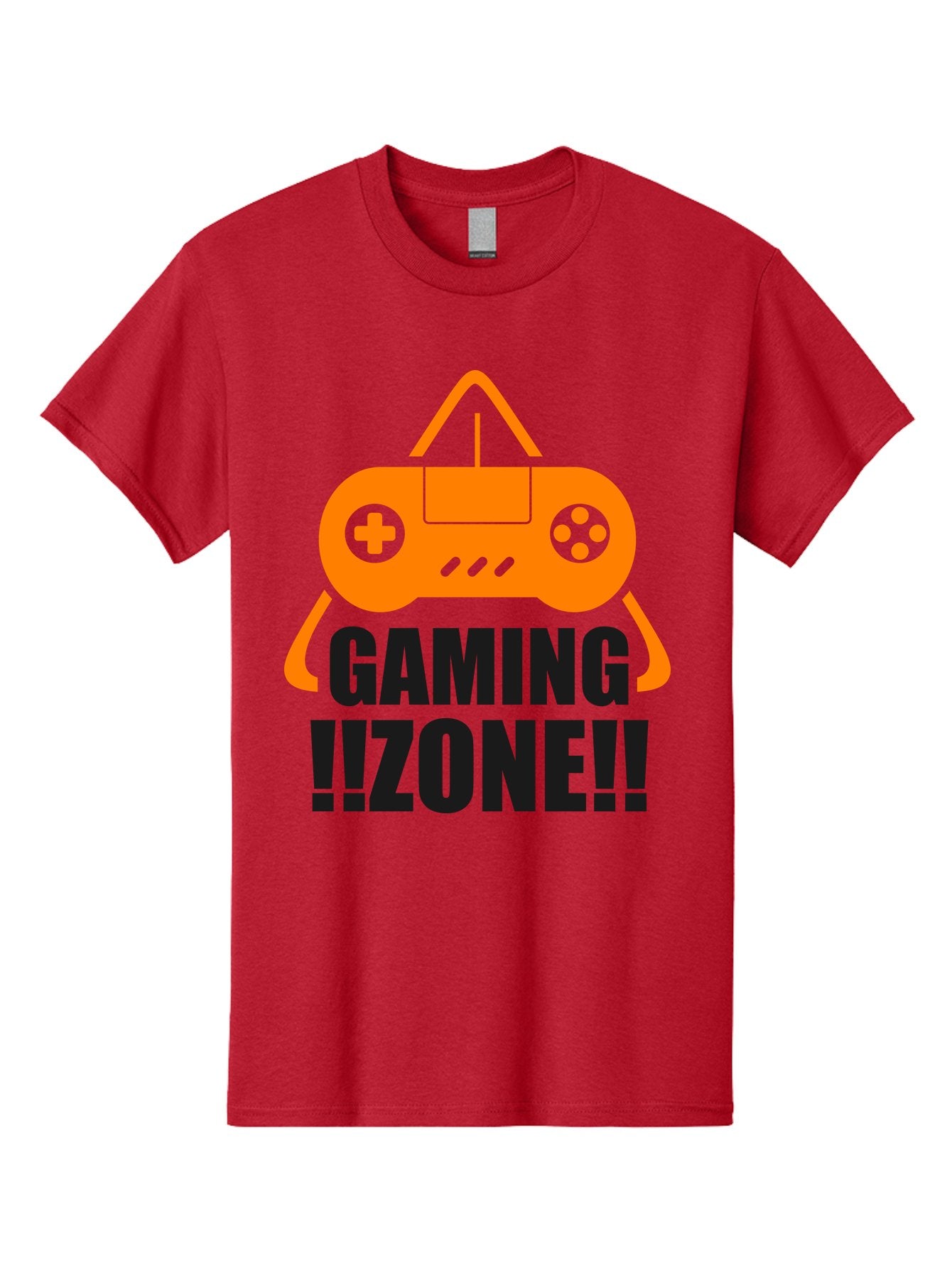 Gaming-Zone Men'S Graphic Tee, 100% Cotton, Comfortable Casual Summer Wear, Machine Washable, Gaming Controller, Orange Graphics, Gaming Zone, Video Games, Gaming Community, Online Gaming, Gaming Culture, Gamer Lifestyle -  Aaa641