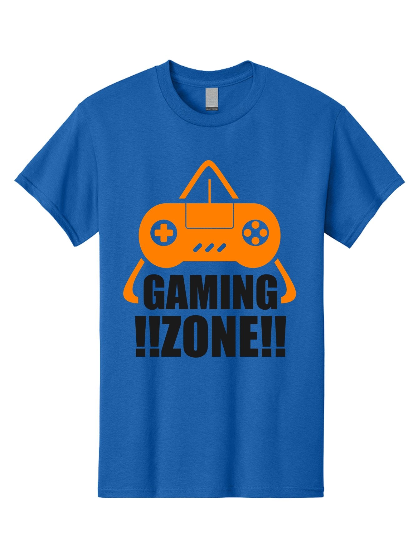 Gaming-Zone Men'S Graphic Tee, 100% Cotton, Comfortable Casual Summer Wear, Machine Washable, Gaming Controller, Orange Graphics, Gaming Zone, Video Games, Gaming Community, Online Gaming, Gaming Culture, Gamer Lifestyle -  Aaa641