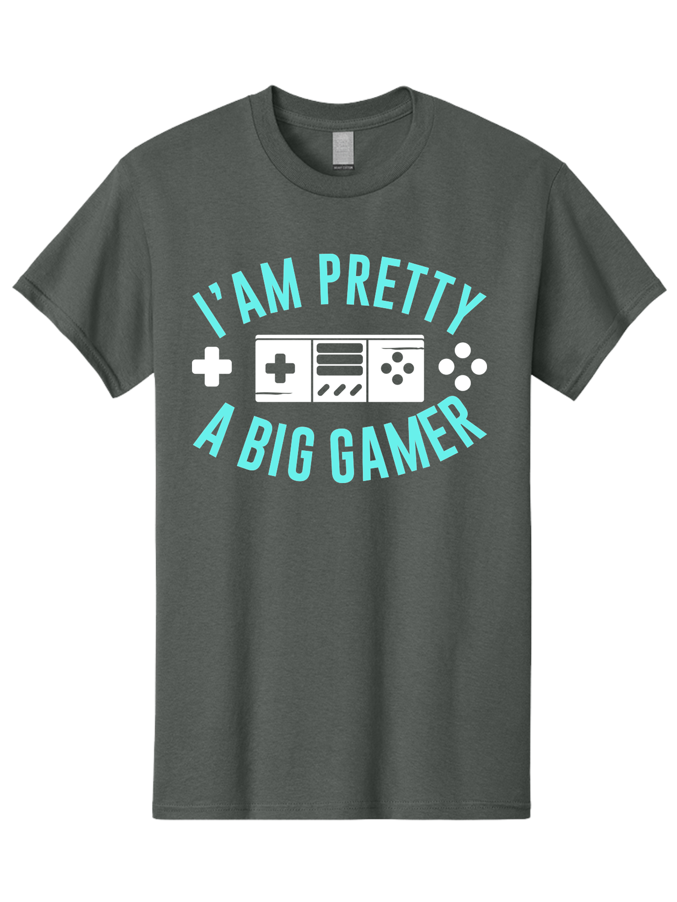 I-Am-Pretty-A-Big-Gamer Men'S Graphic Tee, 100% Cotton, Comfortable Casual Summer Wear, Machine Washable, Gaming Graphic, Gamer Quote, Game Console Icon, I Am Pretty Big Gamer, Positive Affirmation, Gaming Culture, Fun Design, -  Aaa642