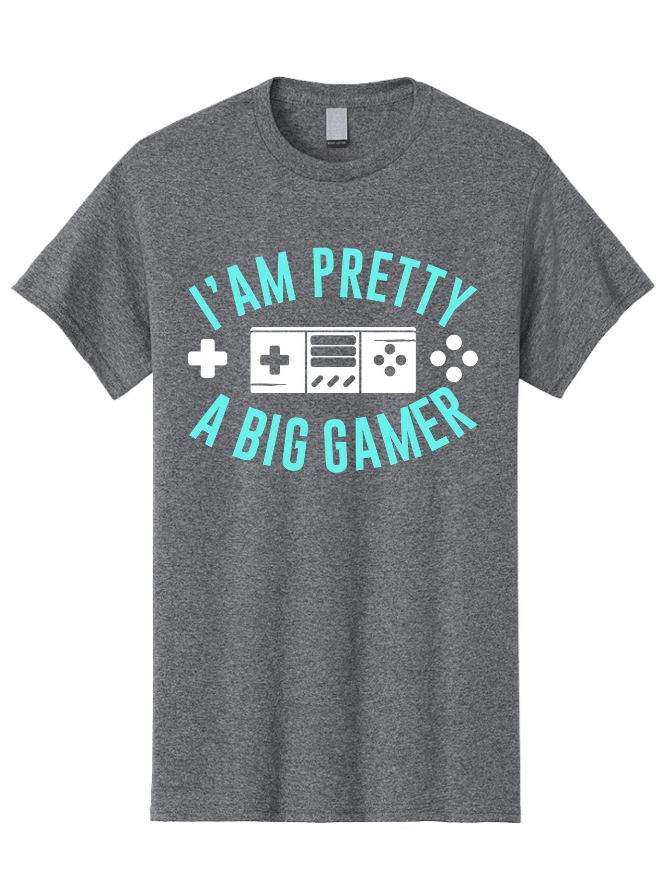 I-Am-Pretty-A-Big-Gamer Men'S Graphic Tee, 100% Cotton, Comfortable Casual Summer Wear, Machine Washable, Gaming Graphic, Gamer Quote, Game Console Icon, I Am Pretty Big Gamer, Positive Affirmation, Gaming Culture, Fun Design, -  Aaa642 12