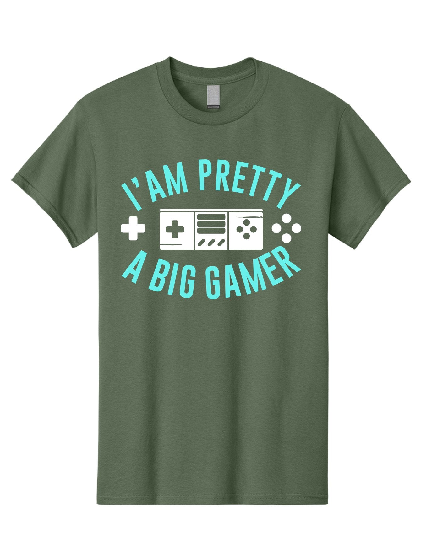 I-Am-Pretty-A-Big-Gamer Men'S Graphic Tee, 100% Cotton, Comfortable Casual Summer Wear, Machine Washable, Gaming Graphic, Gamer Quote, Game Console Icon, I Am Pretty Big Gamer, Positive Affirmation, Gaming Culture, Fun Design, -  Aaa642