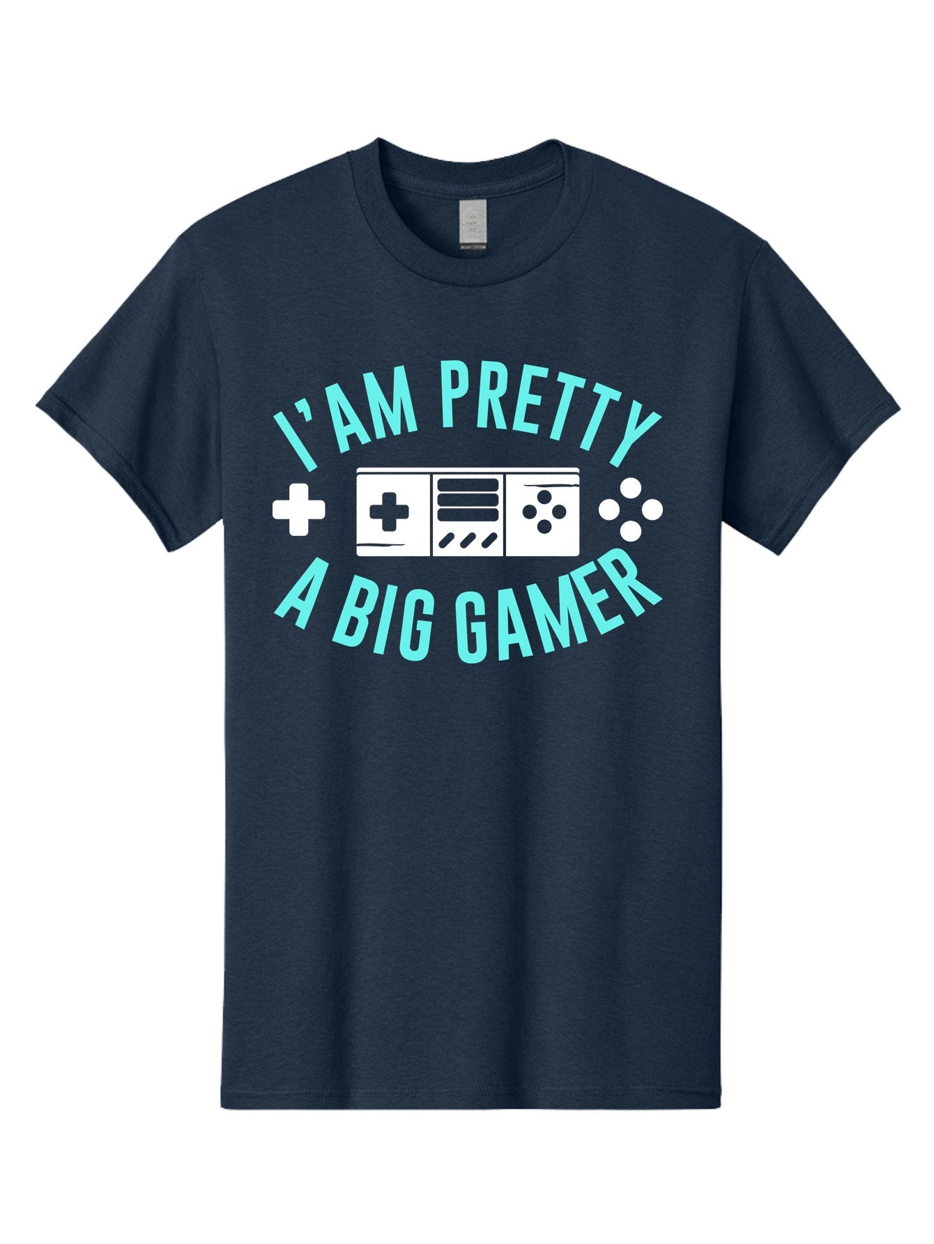 I-Am-Pretty-A-Big-Gamer Men'S Graphic Tee, 100% Cotton, Comfortable Casual Summer Wear, Machine Washable, Gaming Graphic, Gamer Quote, Game Console Icon, I Am Pretty Big Gamer, Positive Affirmation, Gaming Culture, Fun Design, -  Aaa642 9