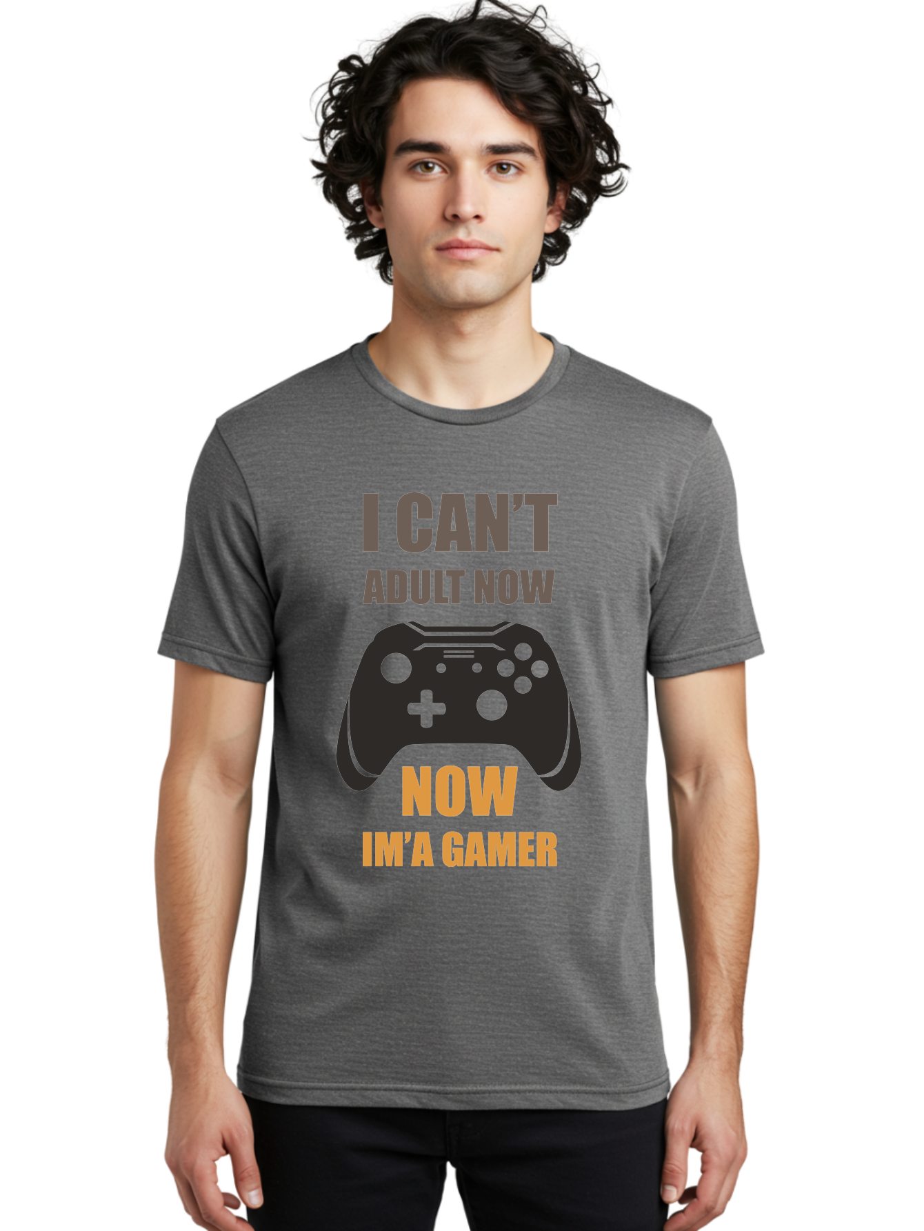 I-Can-T-Adult-Now Men'S Graphic Tee, 100% Cotton, Comfortable Casual Summer Wear, Machine Washable, Gaming Humor, Gamer Life, Video Game Controller, Can'T Adult, Gaming Culture, Fun Quote, Gaming Quote, Playful Graphics, Gaming Phrases -  Aaa644 10