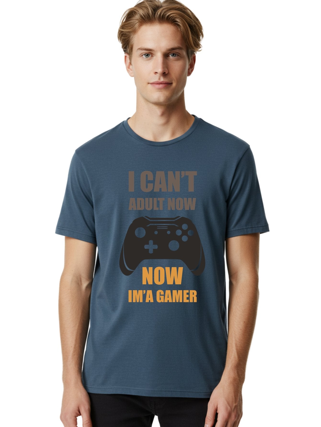 I-Can-T-Adult-Now Men'S Graphic Tee, 100% Cotton, Comfortable Casual Summer Wear, Machine Washable, Gaming Humor, Gamer Life, Video Game Controller, Can'T Adult, Gaming Culture, Fun Quote, Gaming Quote, Playful Graphics, Gaming Phrases -  Aaa644 27