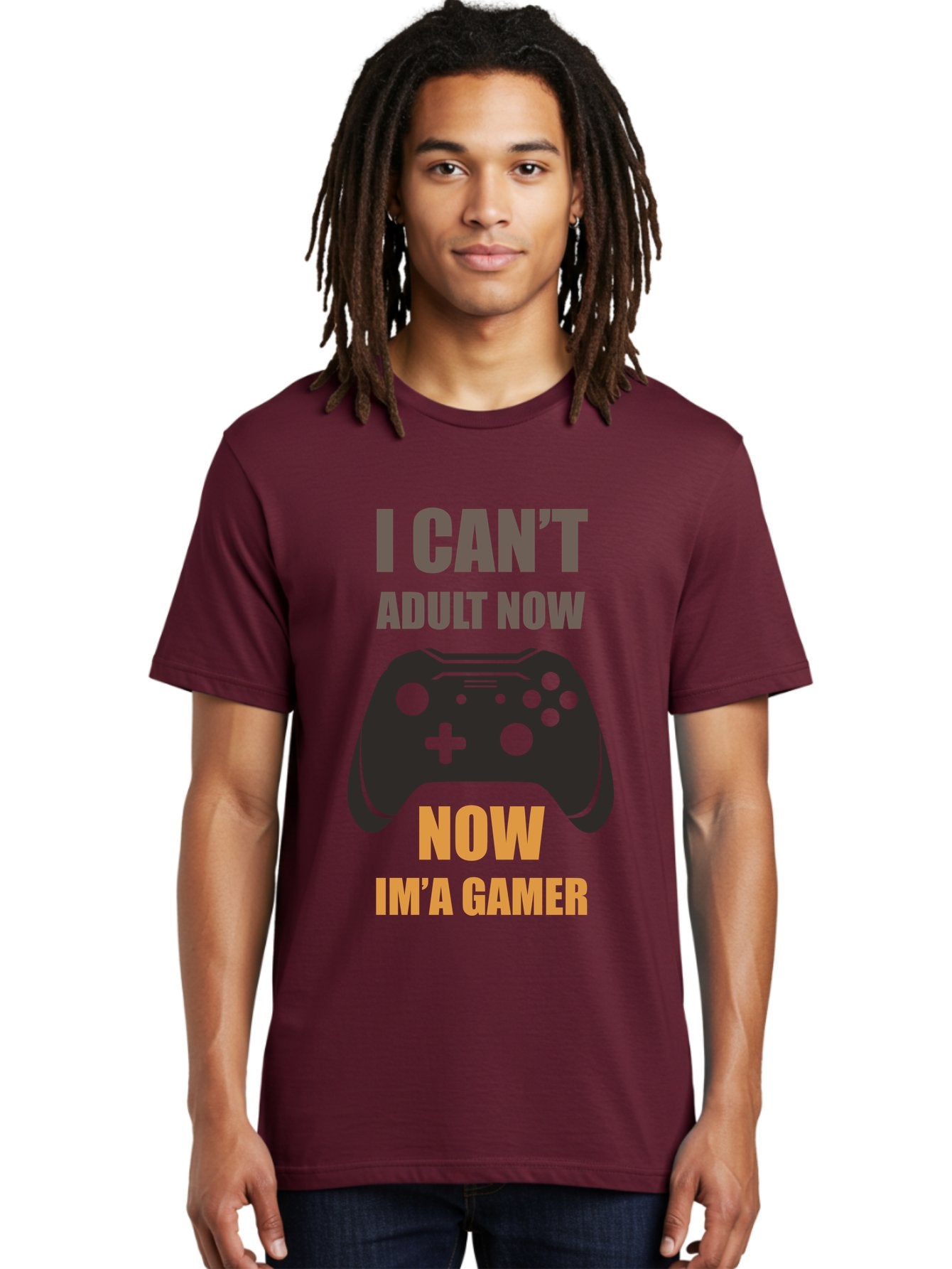 I-Can-T-Adult-Now Men'S Graphic Tee, 100% Cotton, Comfortable Casual Summer Wear, Machine Washable, Gaming Humor, Gamer Life, Video Game Controller, Can'T Adult, Gaming Culture, Fun Quote, Gaming Quote, Playful Graphics, Gaming Phrases -  Aaa644 21