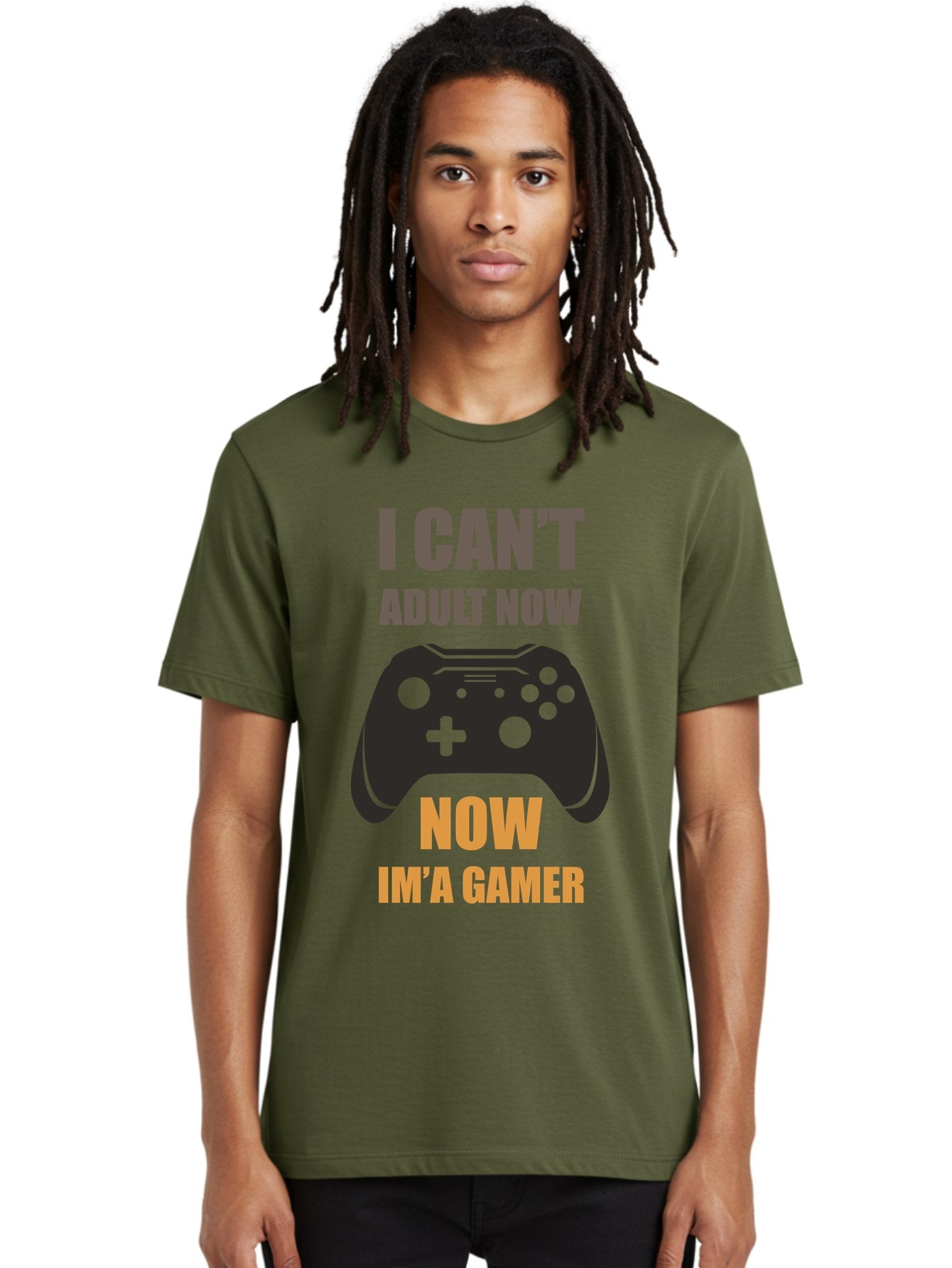 I-Can-T-Adult-Now Men'S Graphic Tee, 100% Cotton, Comfortable Casual Summer Wear, Machine Washable, Gaming Humor, Gamer Life, Video Game Controller, Can'T Adult, Gaming Culture, Fun Quote, Gaming Quote, Playful Graphics, Gaming Phrases -  Aaa644 17
