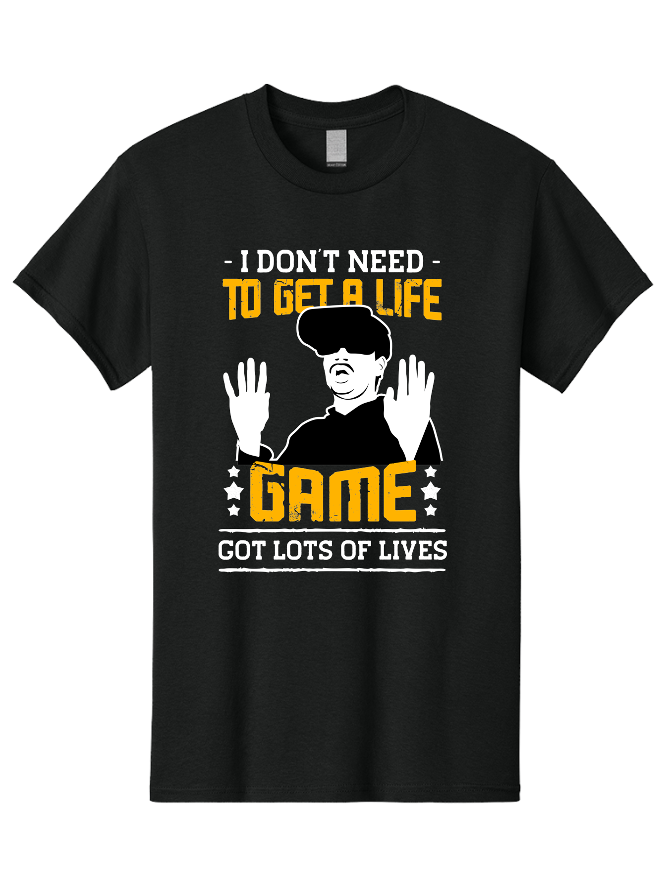 I-Don-T-Need-To-Get-A-Life-Game Men'S Graphic Tee, 100% Cotton, Comfortable Casual Summer Wear, Machine Washable, Gaming Humor, Video Game Quote, Gamer Lifestyle, Multiple Lives, Playful Graphics, Gaming Culture, Retro Gaming Style -  Aaa645