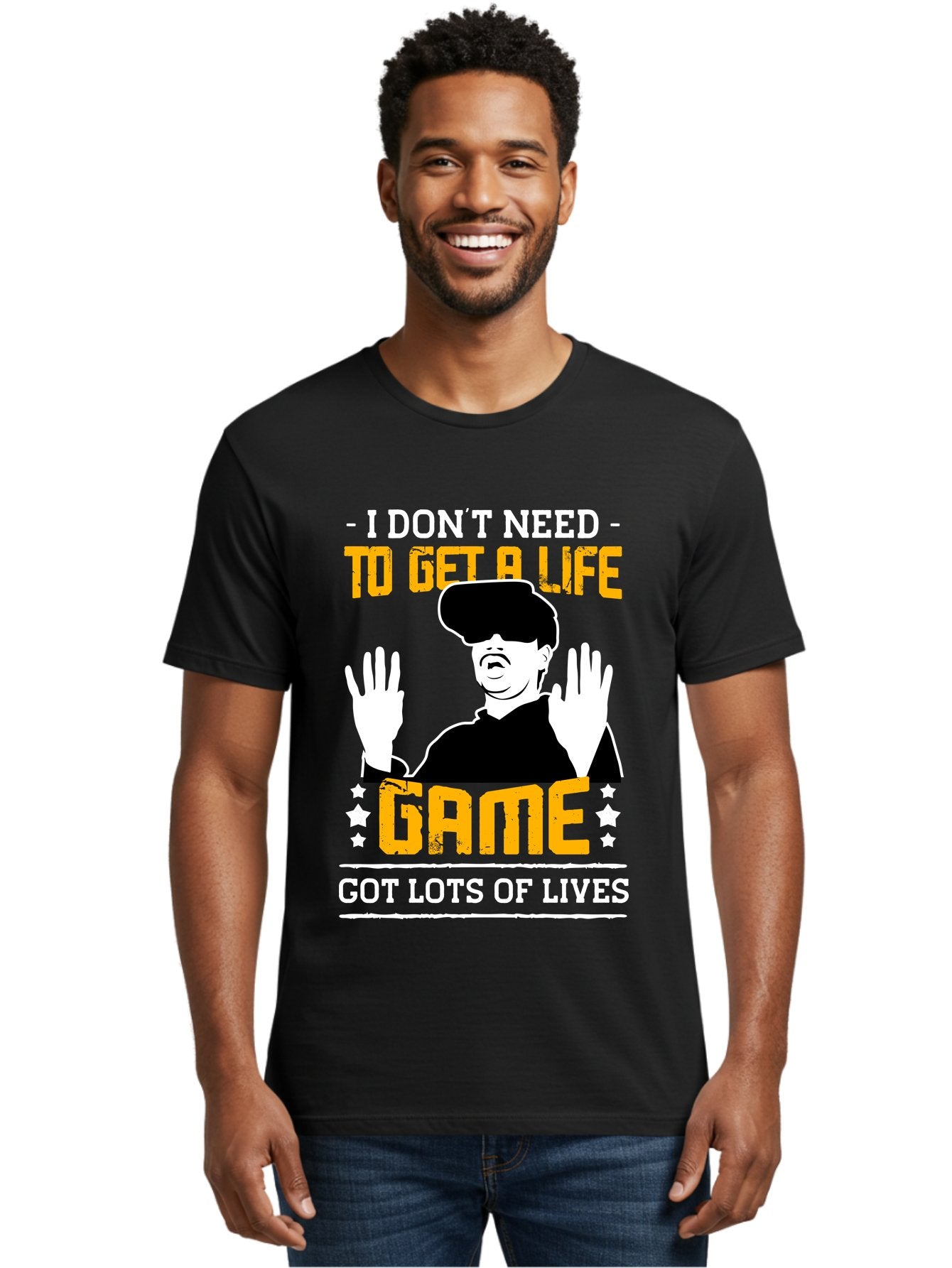 I-Don-T-Need-To-Get-A-Life-Game Men'S Graphic Tee, 100% Cotton, Comfortable Casual Summer Wear, Machine Washable, Gaming Humor, Video Game Quote, Gamer Lifestyle, Multiple Lives, Playful Graphics, Gaming Culture, Retro Gaming Style -  Aaa645 27