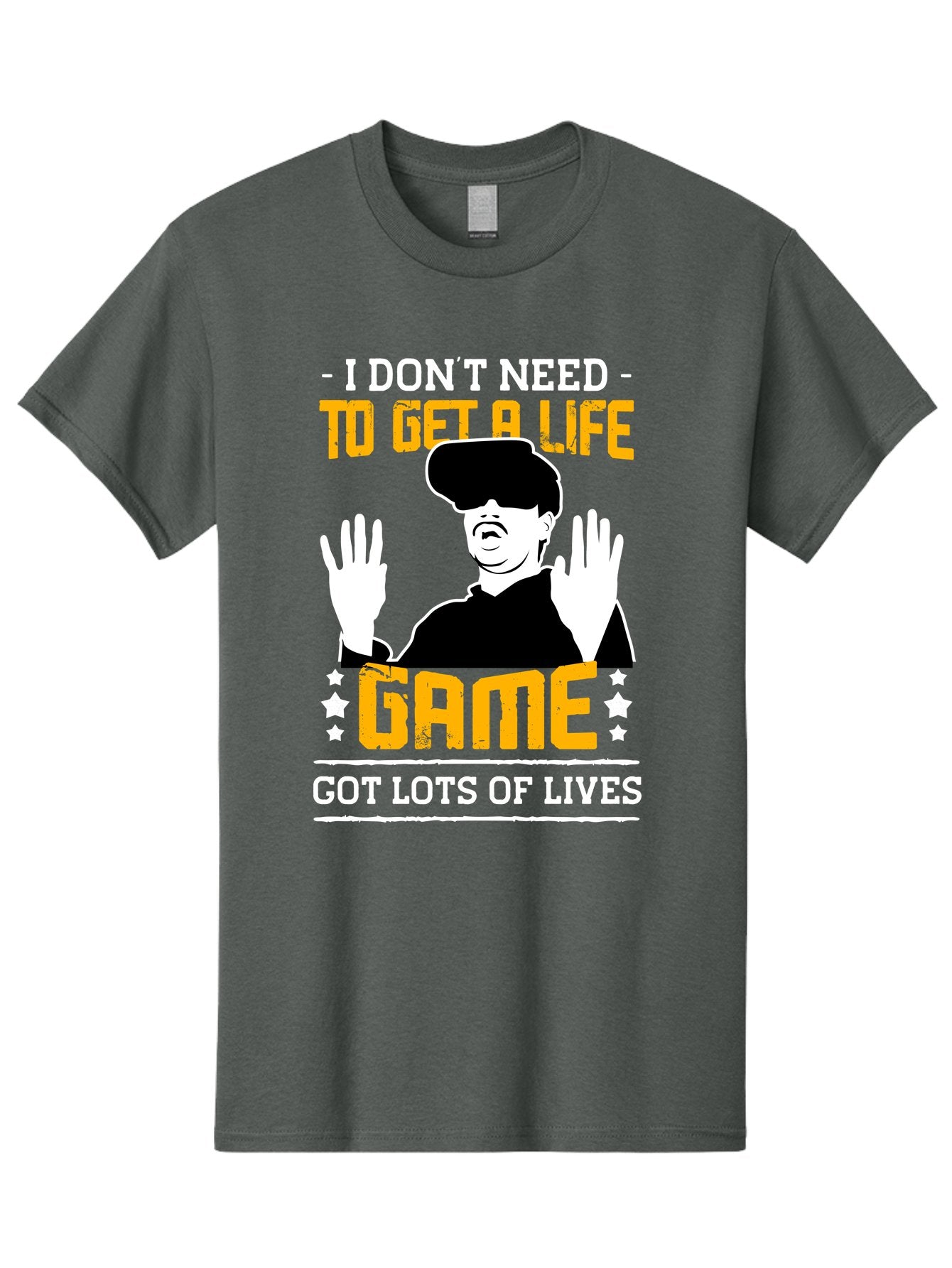 I-Don-T-Need-To-Get-A-Life-Game Men'S Graphic Tee, 100% Cotton, Comfortable Casual Summer Wear, Machine Washable, Gaming Humor, Video Game Quote, Gamer Lifestyle, Multiple Lives, Playful Graphics, Gaming Culture, Retro Gaming Style -  Aaa645 14