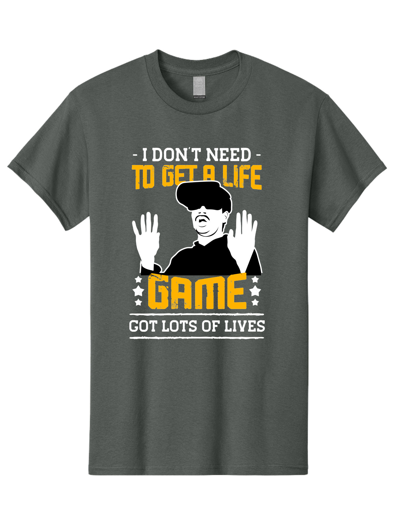 I-Don-T-Need-To-Get-A-Life-Game Men'S Graphic Tee, 100% Cotton, Comfortable Casual Summer Wear, Machine Washable, Gaming Humor, Video Game Quote, Gamer Lifestyle, Multiple Lives, Playful Graphics, Gaming Culture, Retro Gaming Style -  Aaa645 3