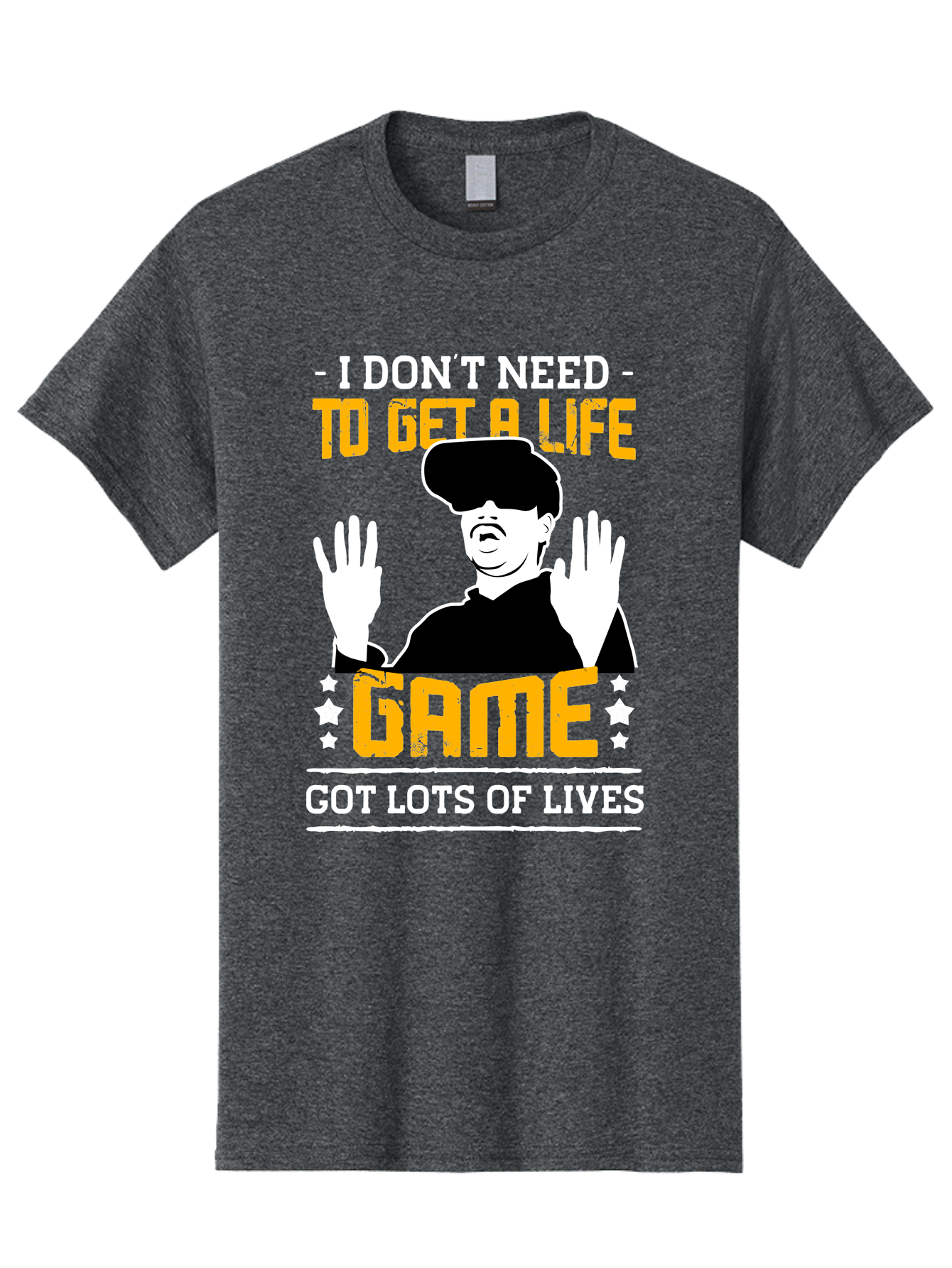 I-Don-T-Need-To-Get-A-Life-Game Men'S Graphic Tee, 100% Cotton, Comfortable Casual Summer Wear, Machine Washable, Gaming Humor, Video Game Quote, Gamer Lifestyle, Multiple Lives, Playful Graphics, Gaming Culture, Retro Gaming Style -  Aaa645 7