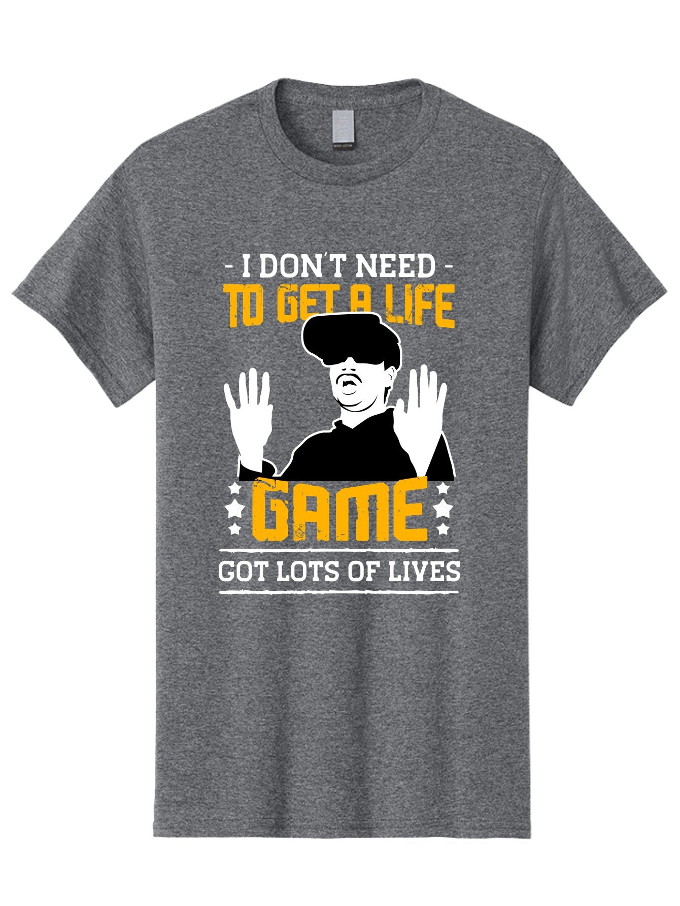 I-Don-T-Need-To-Get-A-Life-Game Men'S Graphic Tee, 100% Cotton, Comfortable Casual Summer Wear, Machine Washable, Gaming Humor, Video Game Quote, Gamer Lifestyle, Multiple Lives, Playful Graphics, Gaming Culture, Retro Gaming Style -  Aaa645 7